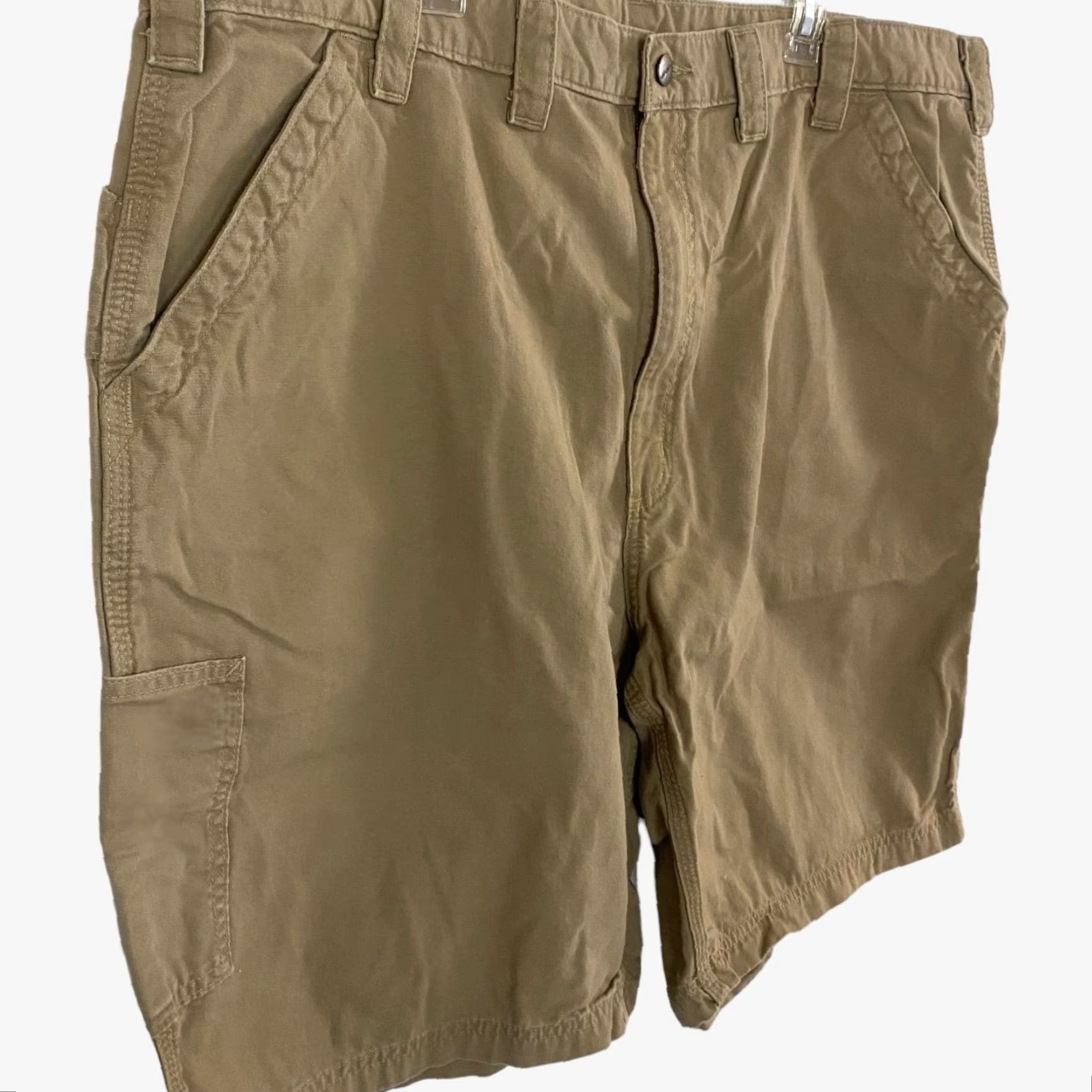 Carhartt VINTAGE Carhartt Canvas Work Shorts Tan Cargo Carpenter Original Fit Tool Loop Mens 46 Brown 100% Cotton Size US 30 / EU 46 - 4 Thumbnail