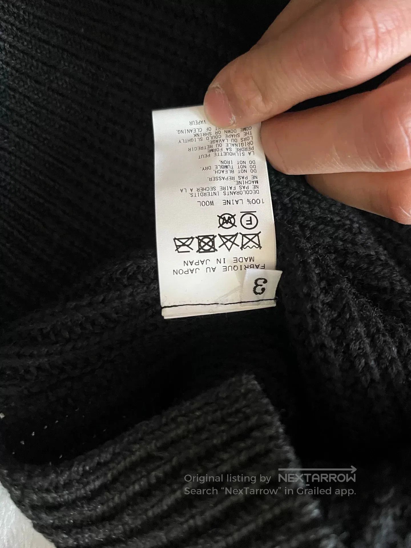 Yohji Yamamoto YOHJI YAMAMOTO Men's Wool Sweater. Size US L / EU 52-54 / 3 - 8 Thumbnail