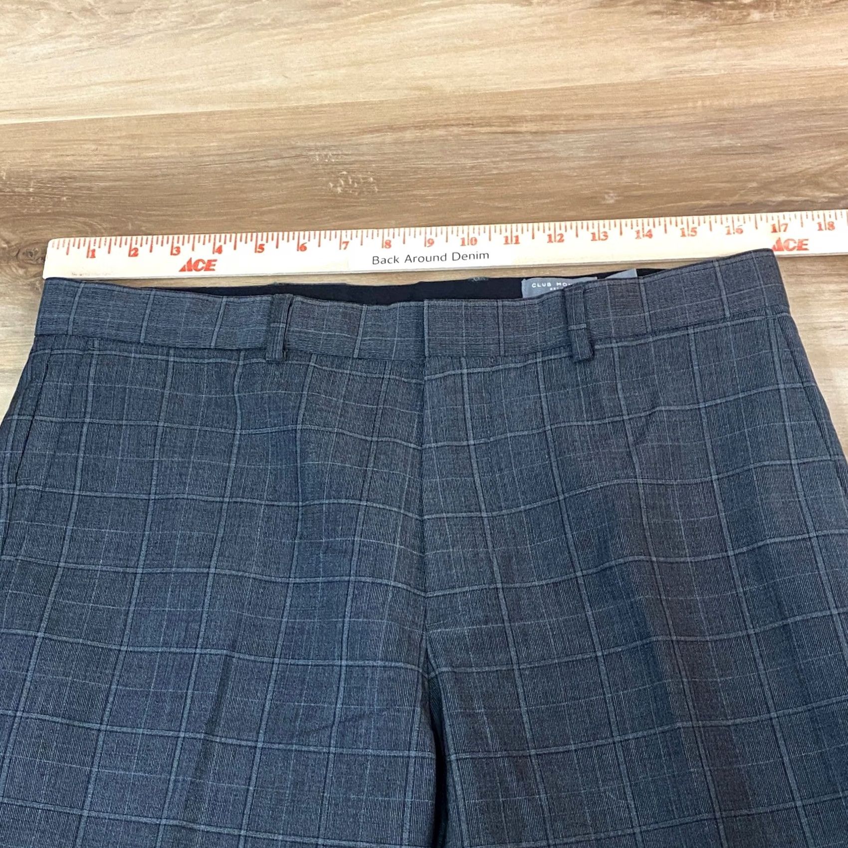 Club Monaco Club Monaco Sutton Slim Fit Wool Blend Plaid Dress Pants Mens 31x29 Grey Size US 31 - 4 Thumbnail