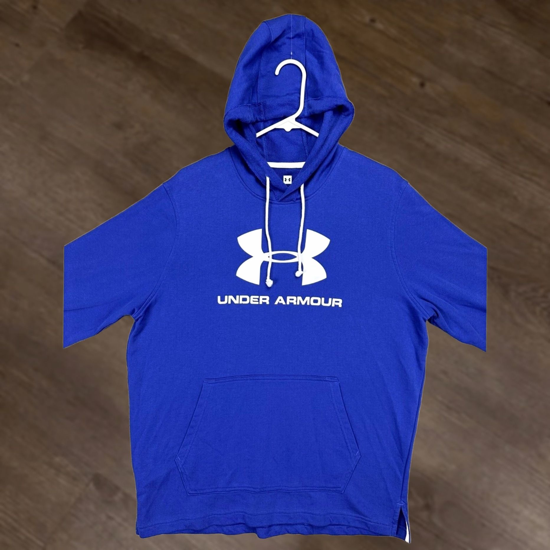 Under Armour Under Armour Sweatshirt Mens Large Blue Graphic Print Hooded Pullover Sweatshirt Pockets Logo Size US L / EU 52-54 / 3 - 1 Thumbnail
