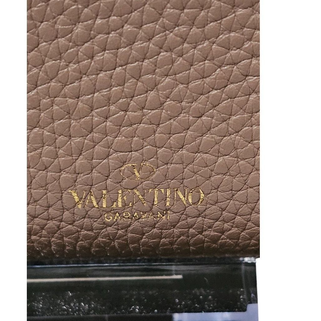 Valentino Garavani Rockstud Pebble Leather Zip Around Wallet