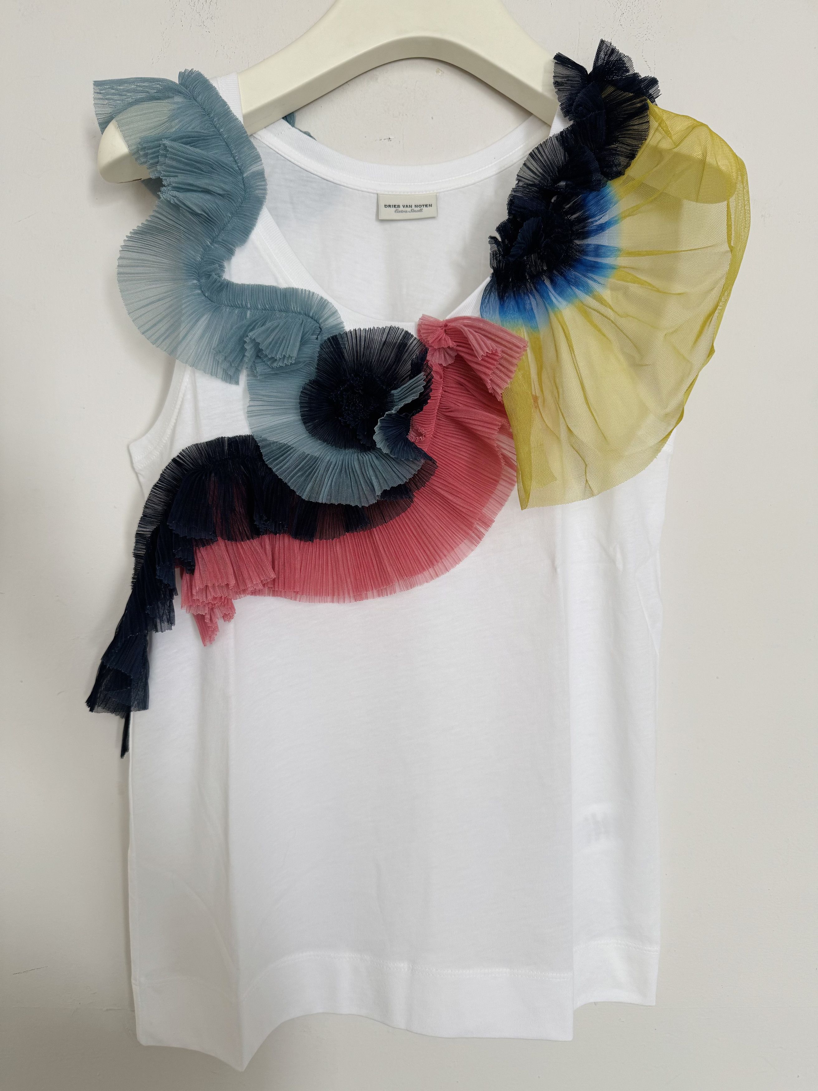 Dries Van Noten Ruffled Tulle Sleeveless Top Size S / US 4 / IT 40 - 1 Thumbnail