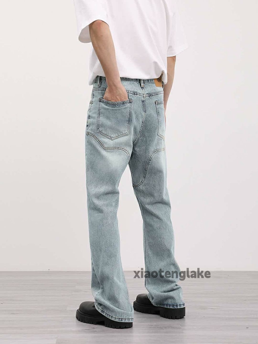 Jean × Vintage washed faded cleanfit yuppie carpenter flared jeans Size US 32 / EU 48 - 2 Thumbnail