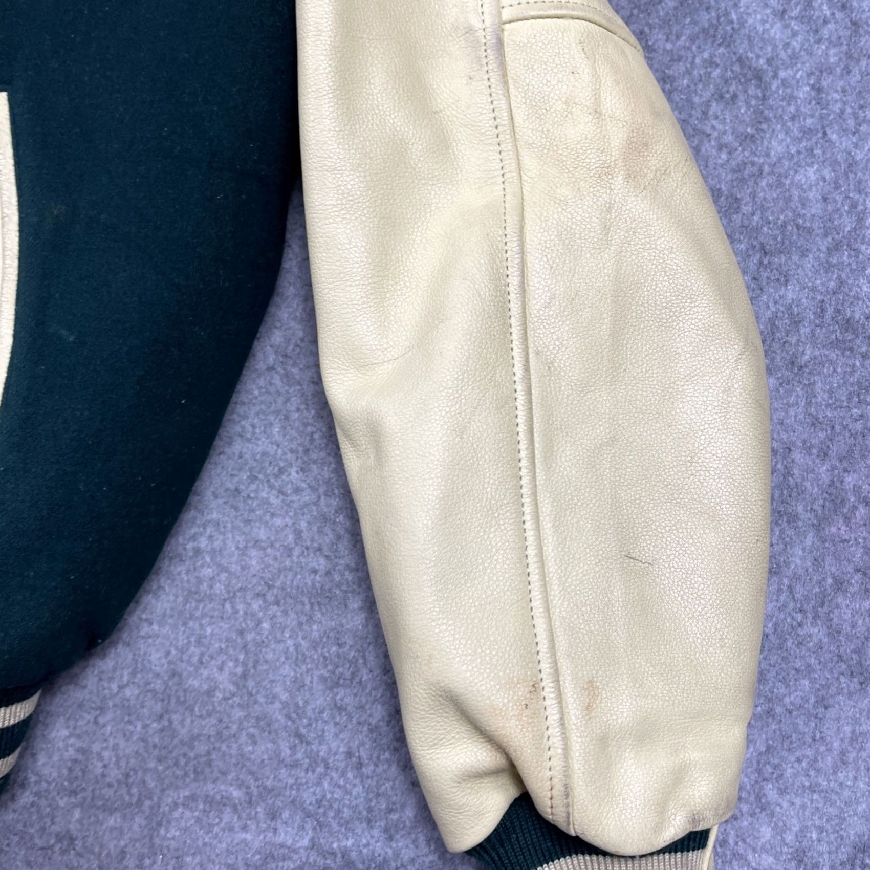Vintage Vintage 90s Triumph Motorcycles Varsity Jacket Large Blue/Cream - Condition & Details Size US L / EU 52-54 / 3 - 5 Thumbnail