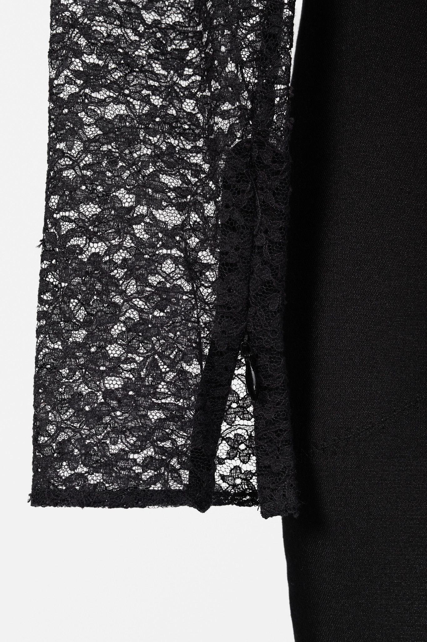 Stella McCartney Stella McCartney Black Lace-Trim Long-Sleeve Bodycon Dress Size M / US 6-8 / IT 42-44 - 6 Thumbnail