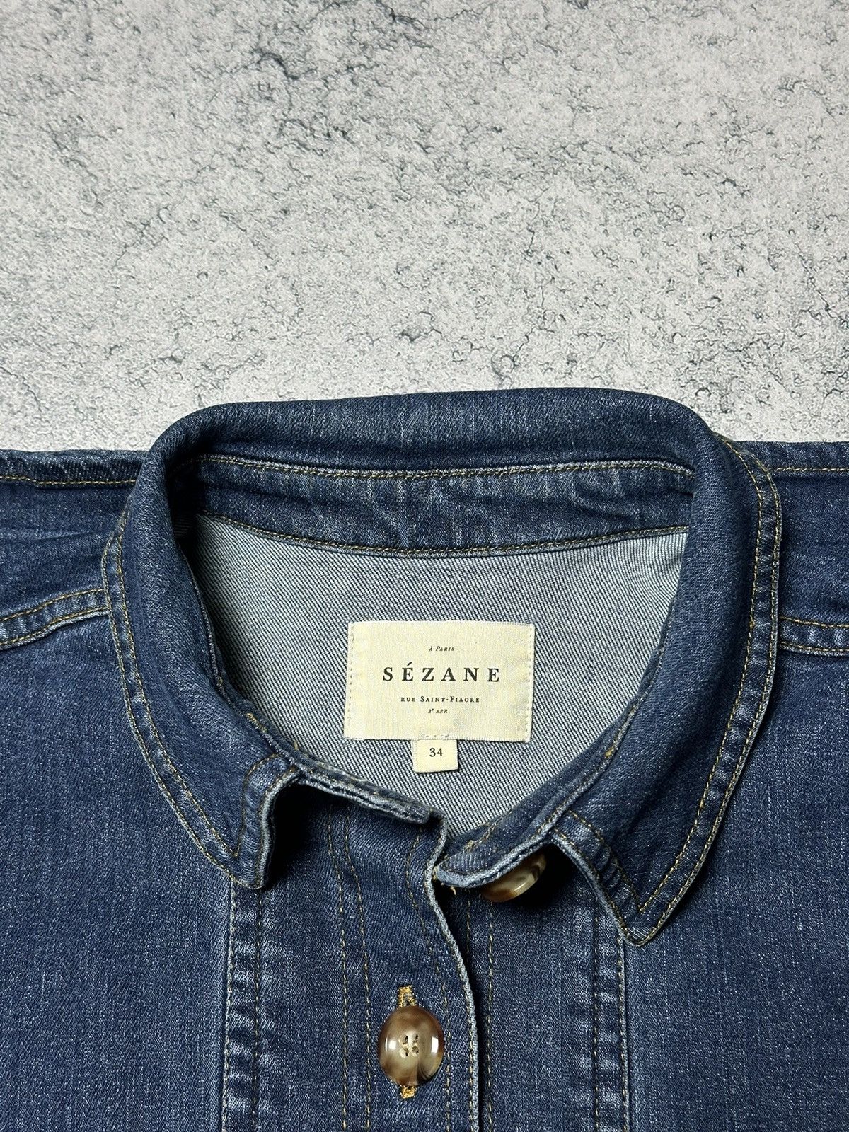 Sezane Sezane Almette Denim Shirt Mini Buttons Dress Size S / US 4 / IT 40 - 5 Thumbnail