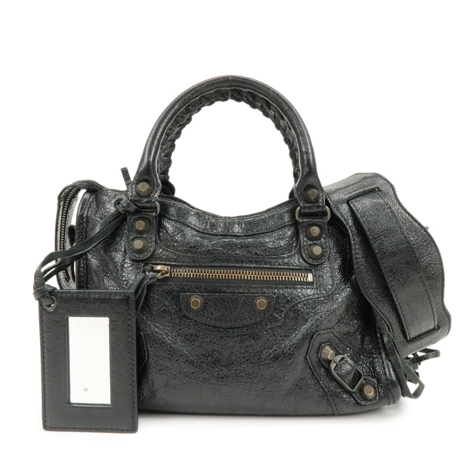 Balenciaga Balenciaga Mini City Lambskin Shoulder Bag Black Size ONE SIZE - 1 Thumbnail
