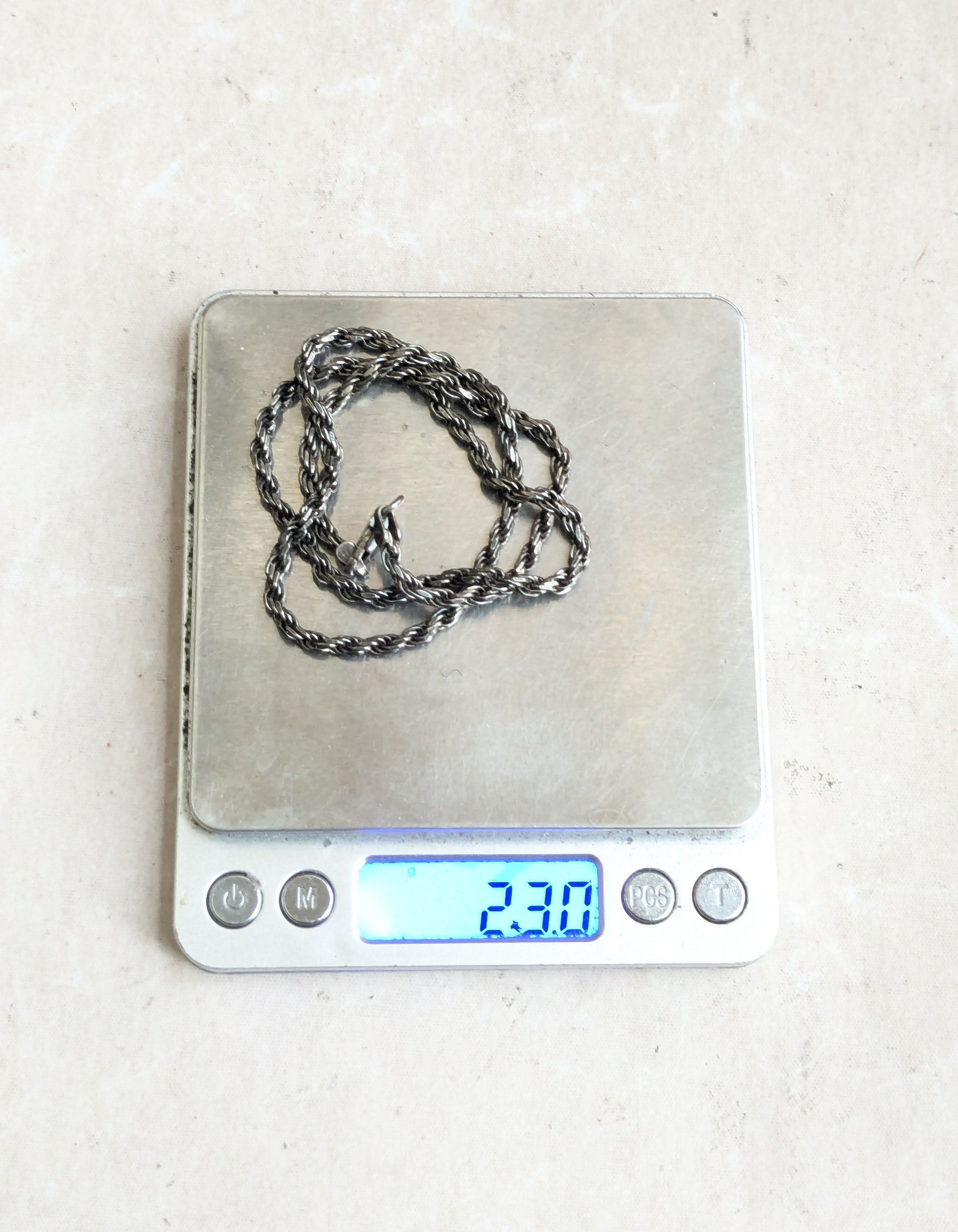 Jewelry Vintage Sterling Silver Rope Necklace Twist 20" Italy Size ONE SIZE - 11 Thumbnail