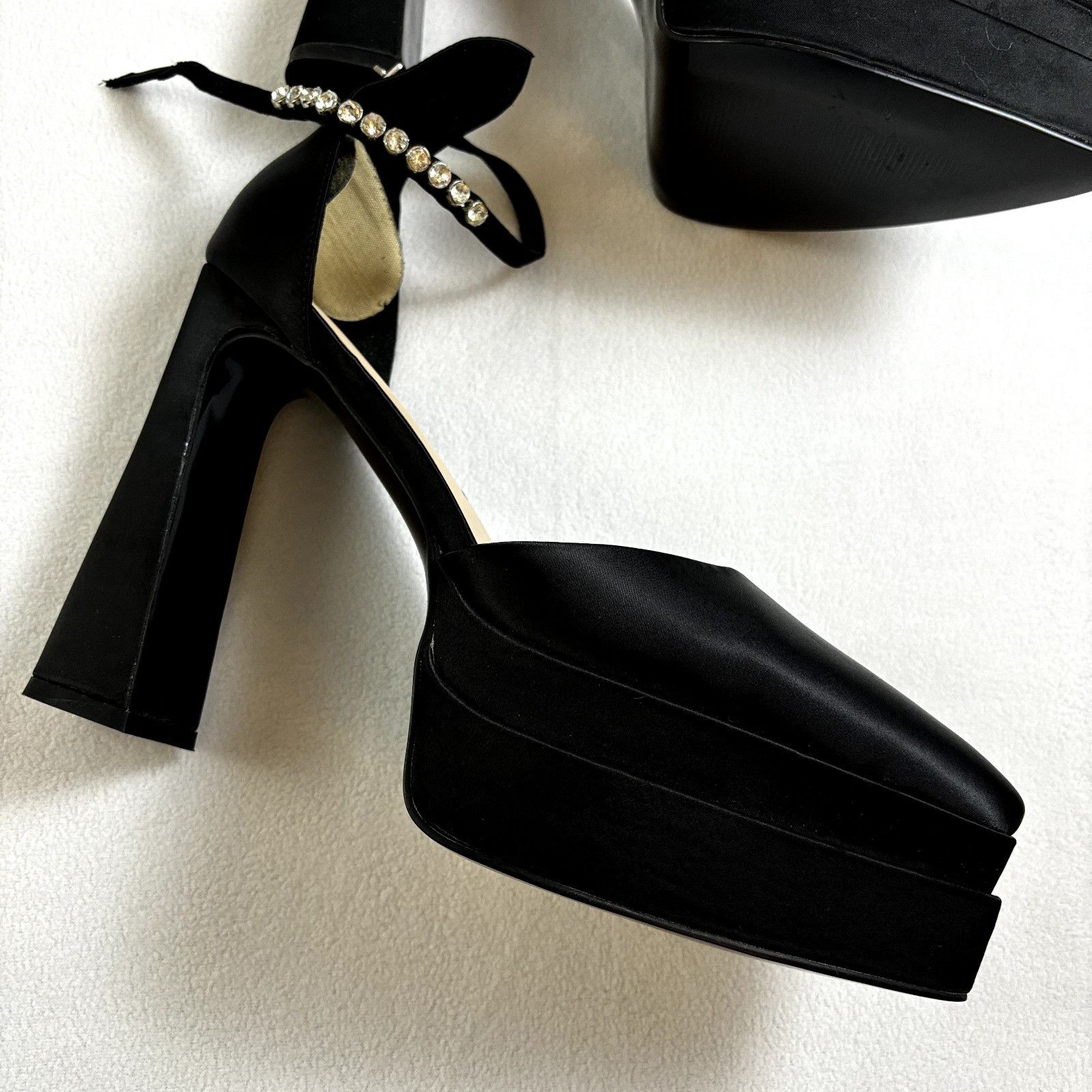 Other Women's Platform Block Heels Shoes Sz US 10 EU 43 Satin Rhin Size US 10 / IT 40 - 12 Thumbnail