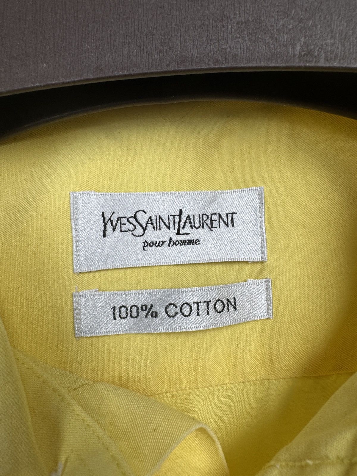 Vintage Yves Saint Laurent pour homme yellow short sleeve shirt Size US L / EU 52-54 / 3 - 10 Thumbnail
