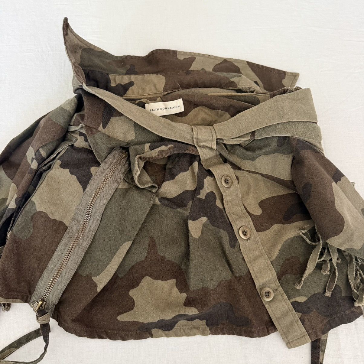 Faith Connexion Faith Connexion Camo Deconstructed Wrap Skirt XS Military Size 28" / US 6 / IT 42 - 10 Thumbnail