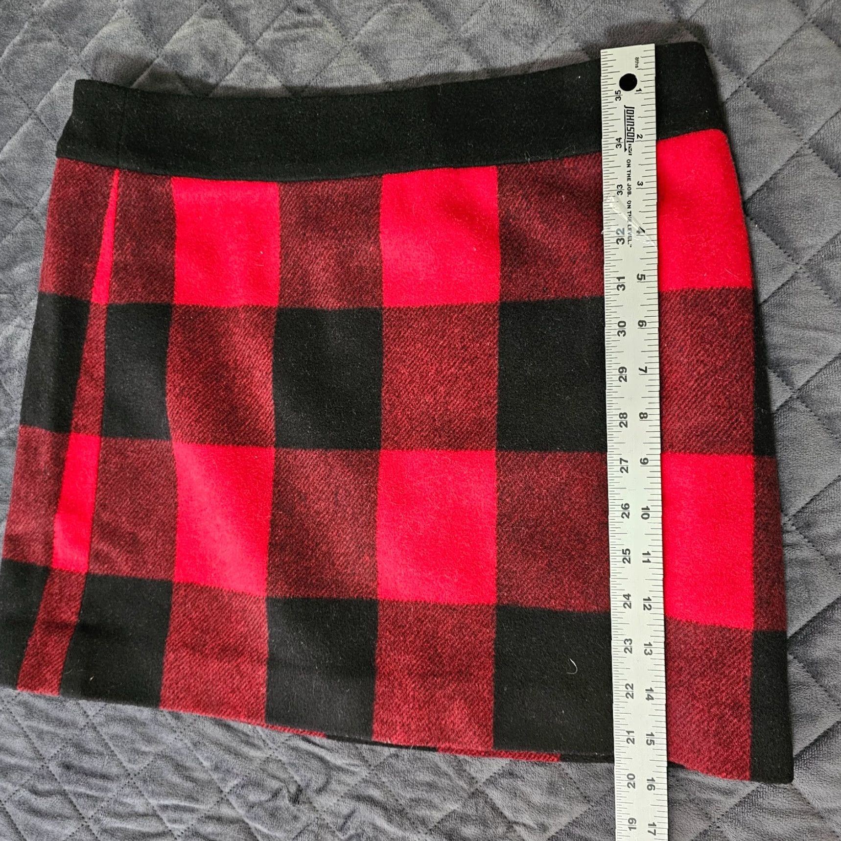 J.Crew VINTAGE J.CREW Wool Mini Skirt 4 Red Plaid Lined Side Zipper Women Short Casual Size 27" / US 4 / IT 40 - 6 Thumbnail