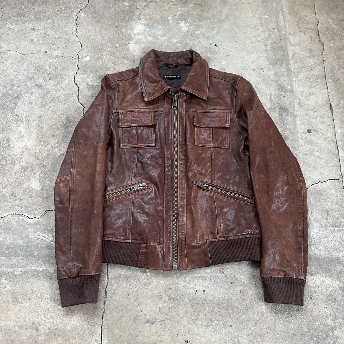 Vintage Vintage Avant Garde Leather Brown Jacket Size XS / US 0-2 / IT 36-38 - 5 Thumbnail