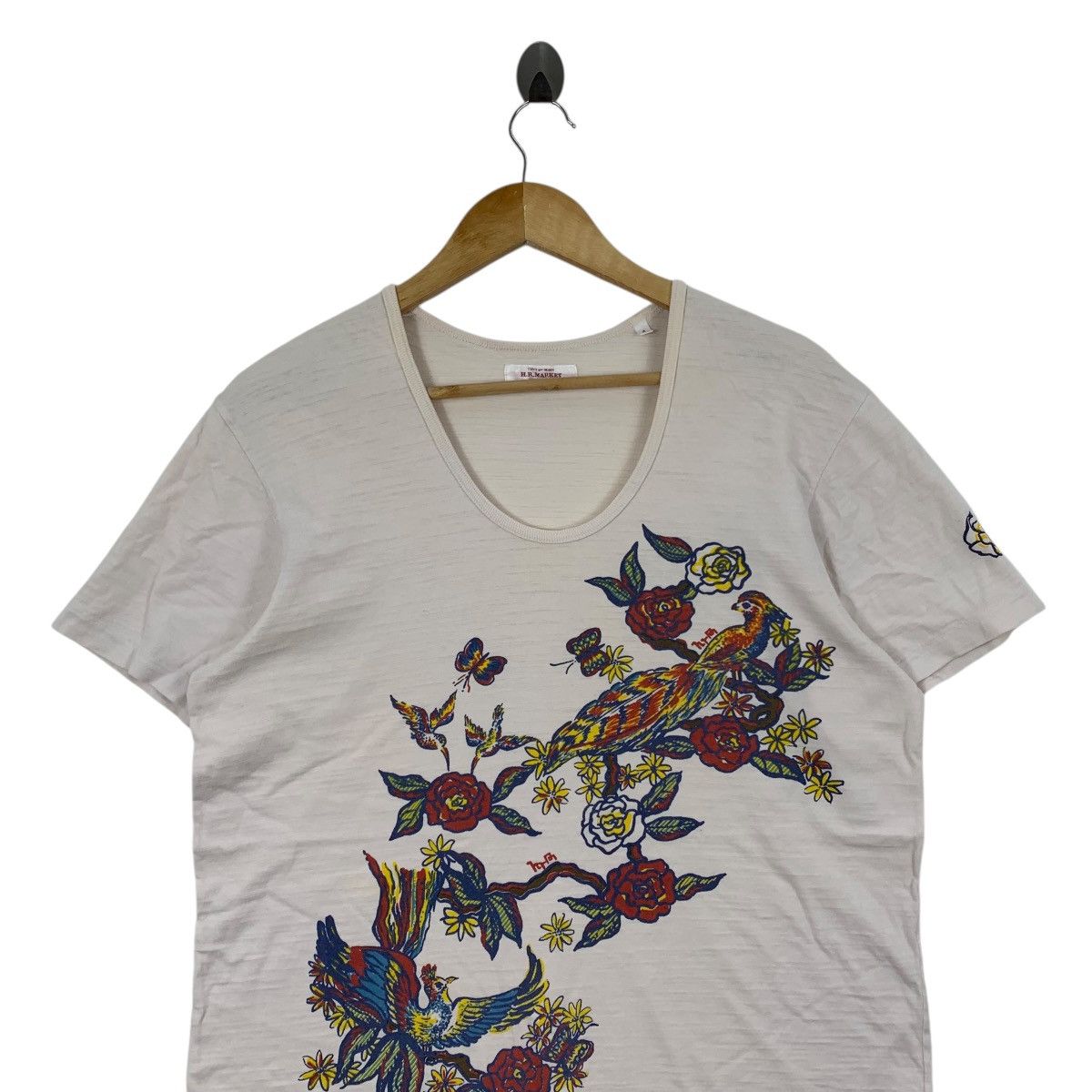 Japanese Brand HR MARKET Hollywood Ranch Hrm Flowers Birds Japanese Tshirt Size XL / US 12-14 / IT 48-50 - 2 Thumbnail