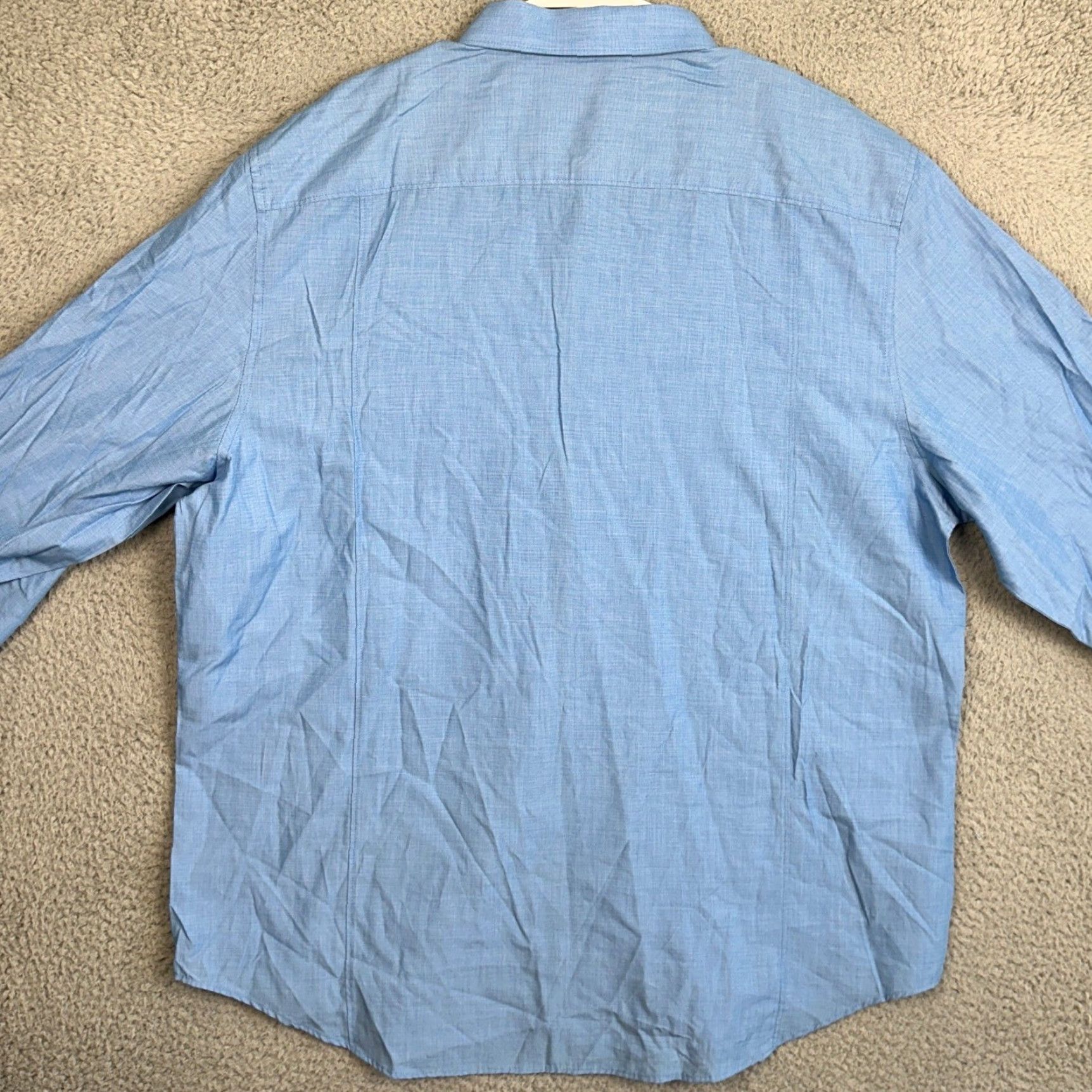 Calvin Klein Calvin Klein Shirt Mens 2XL Light Blue Button Up Roll Tab Long Sleeve Pocket Size US XXL / EU 58 / 5 - 3 Thumbnail