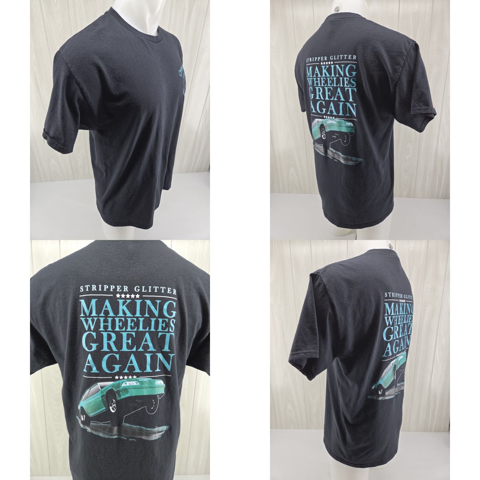 Jerzees Stripper Glitter Traction Compound T Shirt Hot Rod Racing Size Large Size US L / EU 52-54 / 3 - 8 Thumbnail