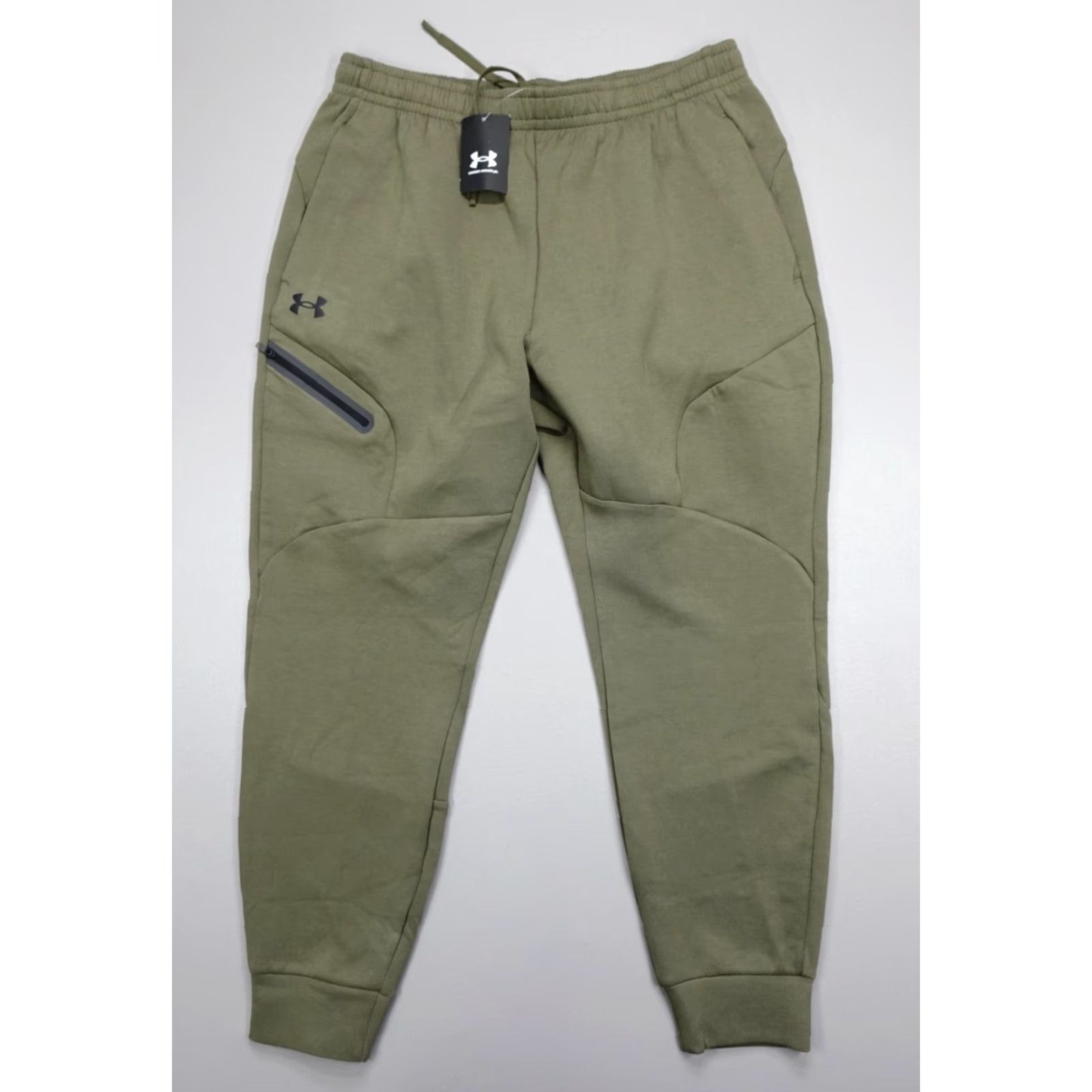 Under Armour Under Armour Unstoppable Fleece Joggers Olive 1379808-390 Mens Size S Green Tapered Pocket Pants Jogger Casual Activewear Size US 29 - 2 Thumbnail