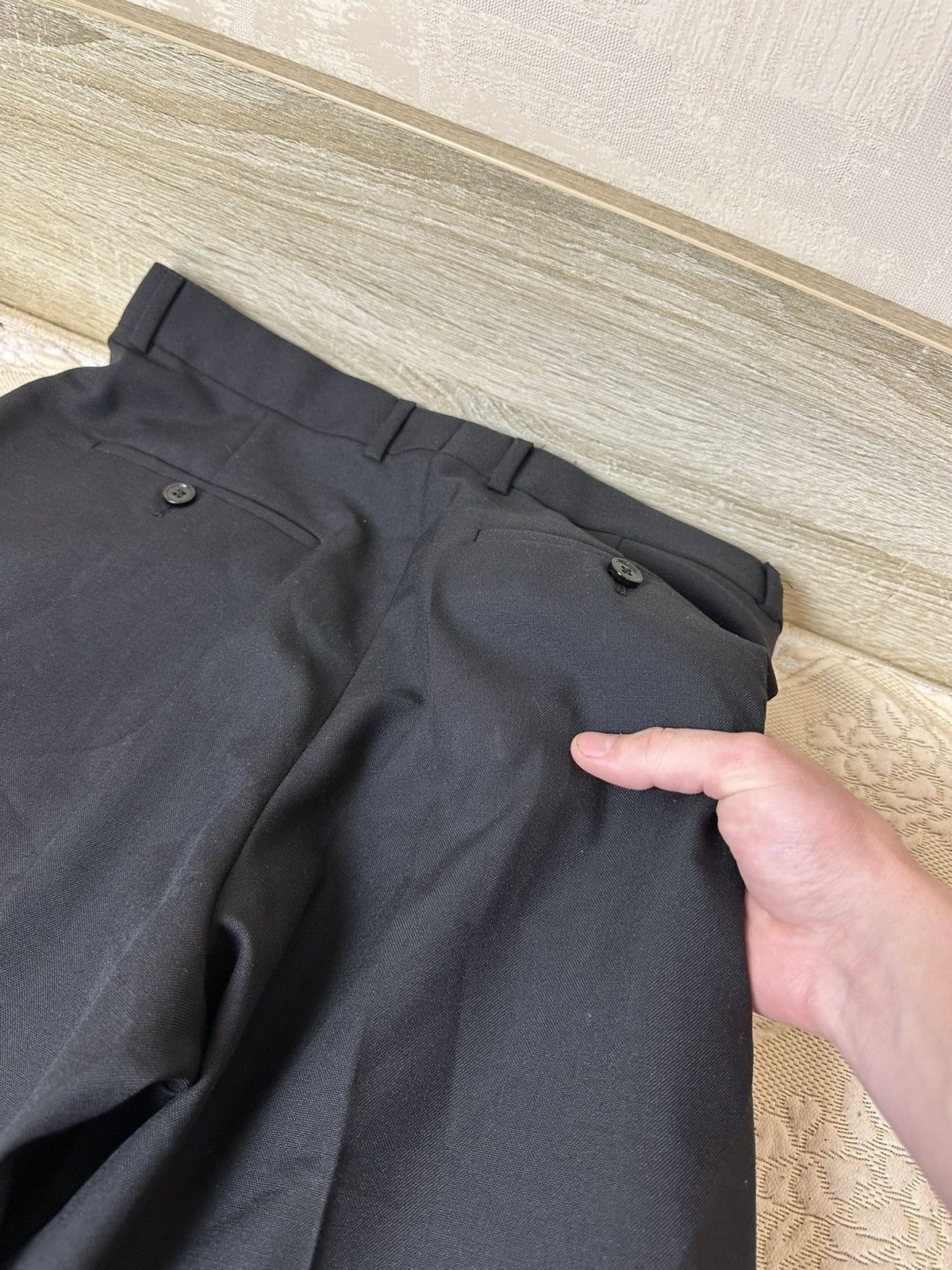 Celine 🔥 Celine Paris Black Mohair Wool Trousers 48 IT Pants Men Size 48R - 10 Thumbnail