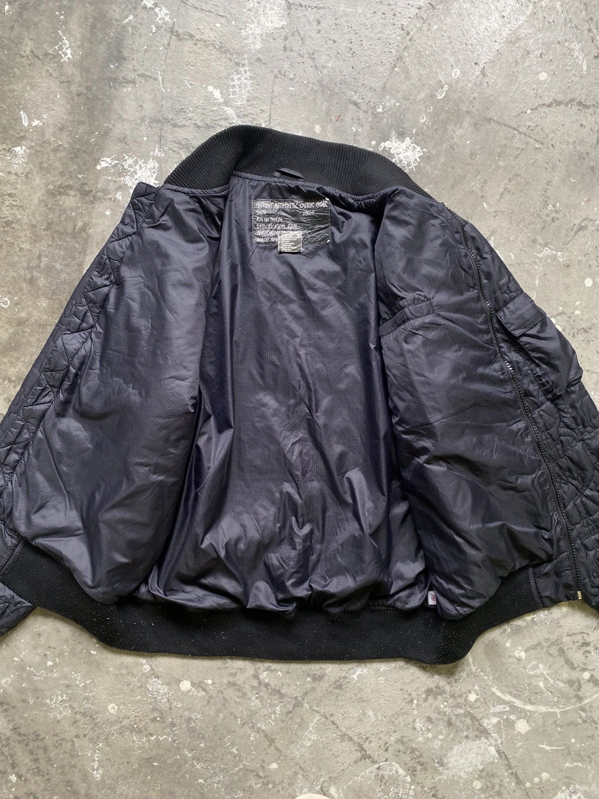 Stussy × Vintage Rare Vintage Stussy Monogram Skull Quilted Thermolite Jacket Size US L / EU 52-54 / 3 - 7 Thumbnail