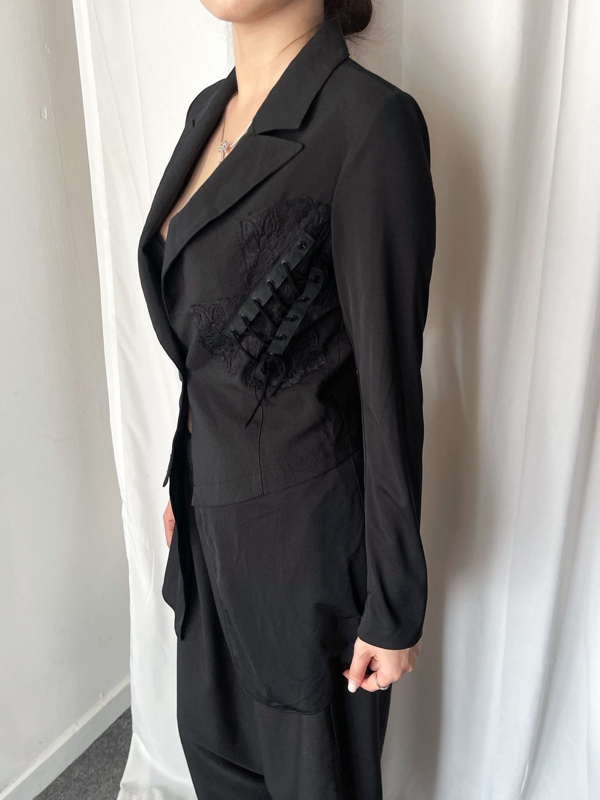 Dolce & Gabbana DG vibe- Korea Design - Mundo Gothic Lace-Up Long Blazer Size S / US 4 / IT 40 - 4 Thumbnail