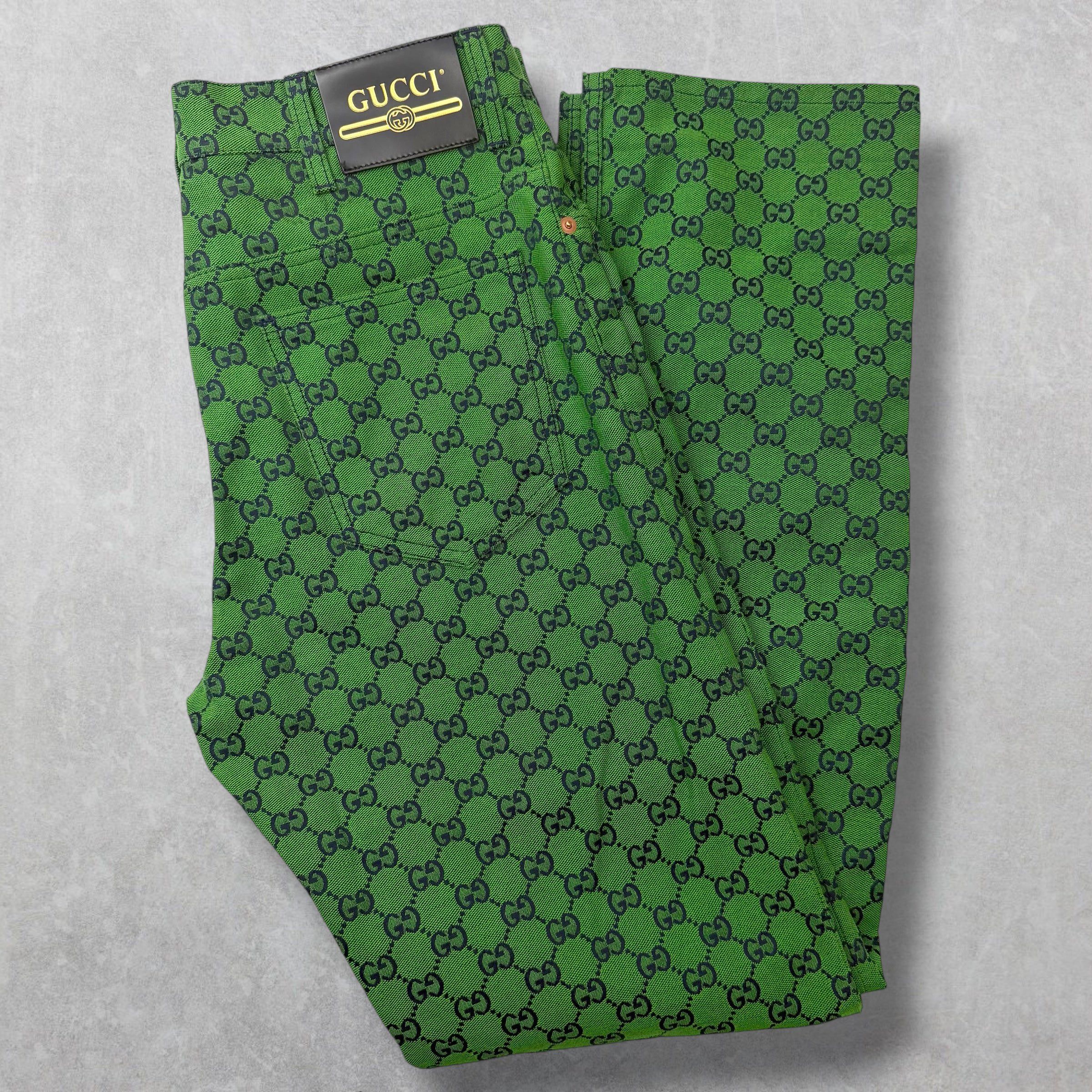Gucci Gucci GG Canvas Pants Green 32 Size US 32 / EU 48 - 1 Thumbnail