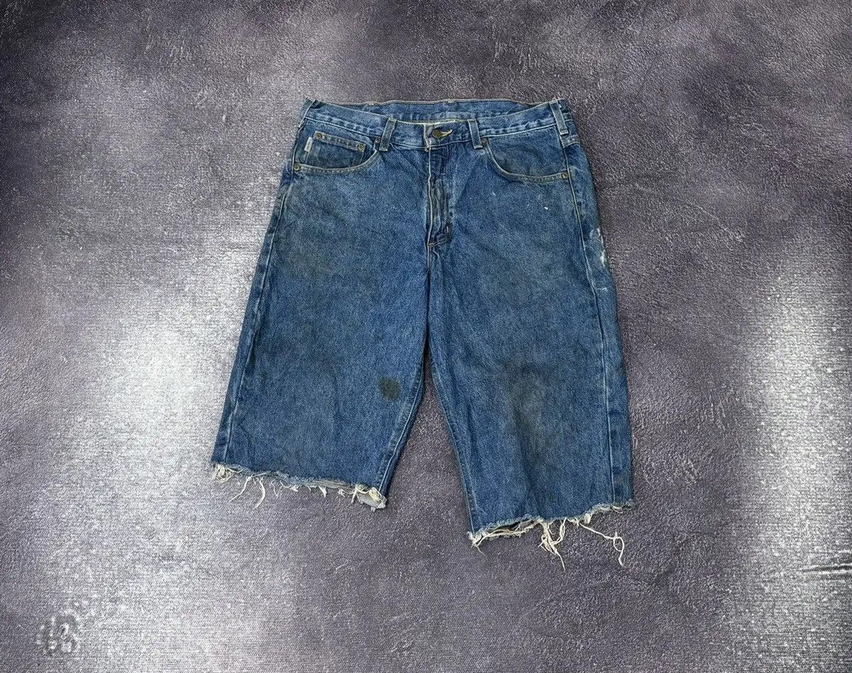 Carhartt × Vintage Vintage Carhartt American Blue Denim Hype Shorts Jorts Size US 34 / EU 50 - 2 Thumbnail