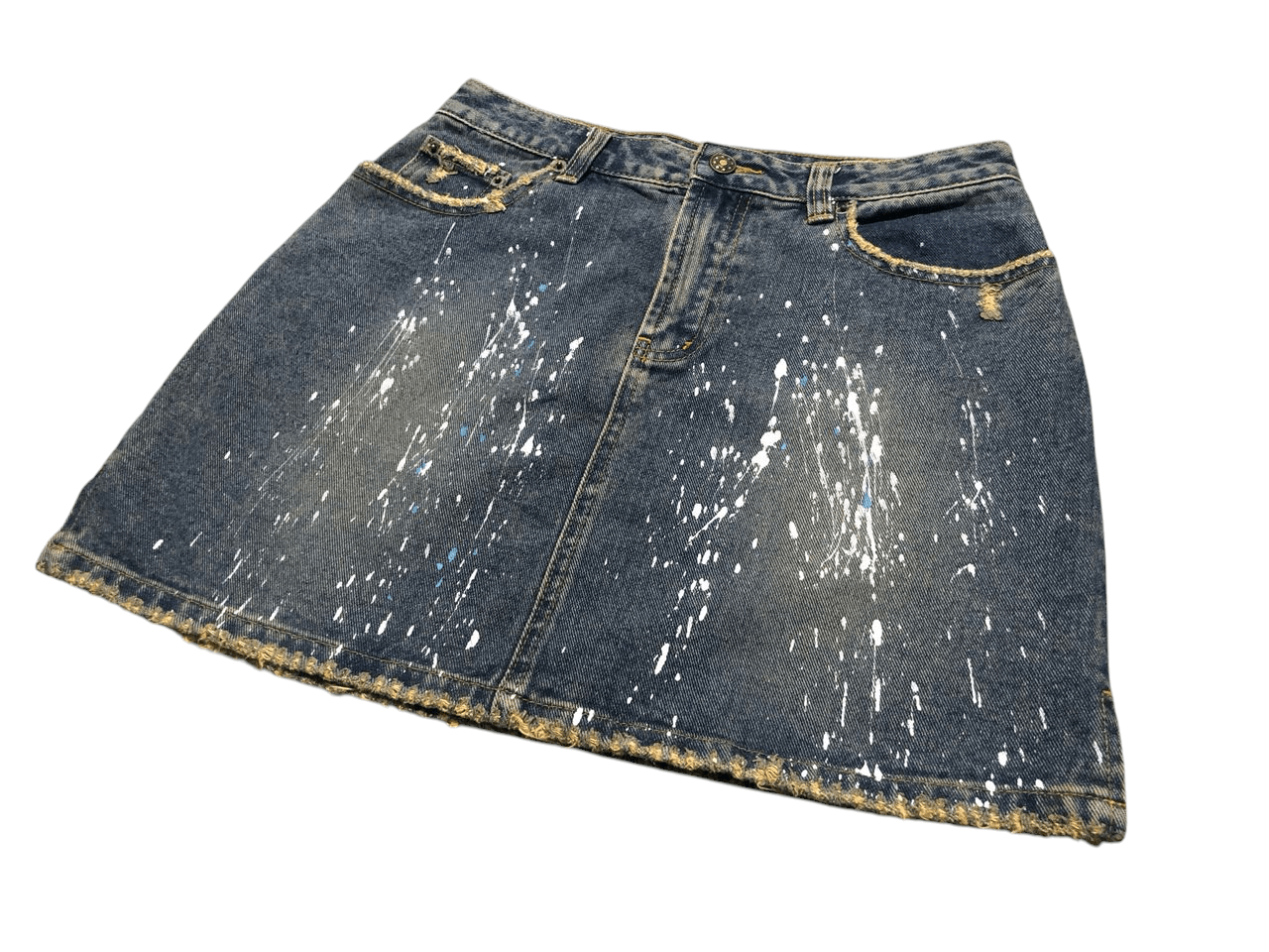 Japanese MouthValley Painters Denim Skirt Distressed Design
