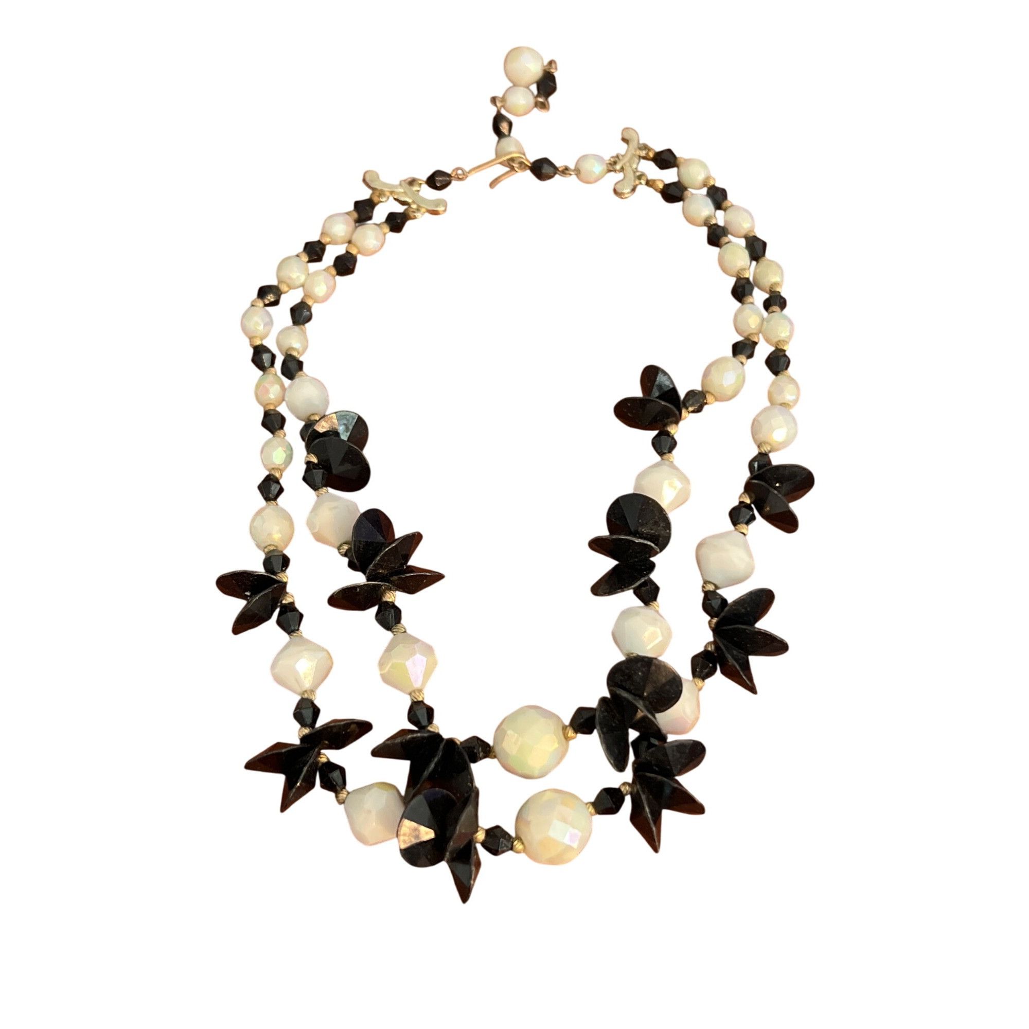 Other Vintage Black White Faceted Star Cluster Necklace Iridescent Size ONE SIZE - 4 Thumbnail