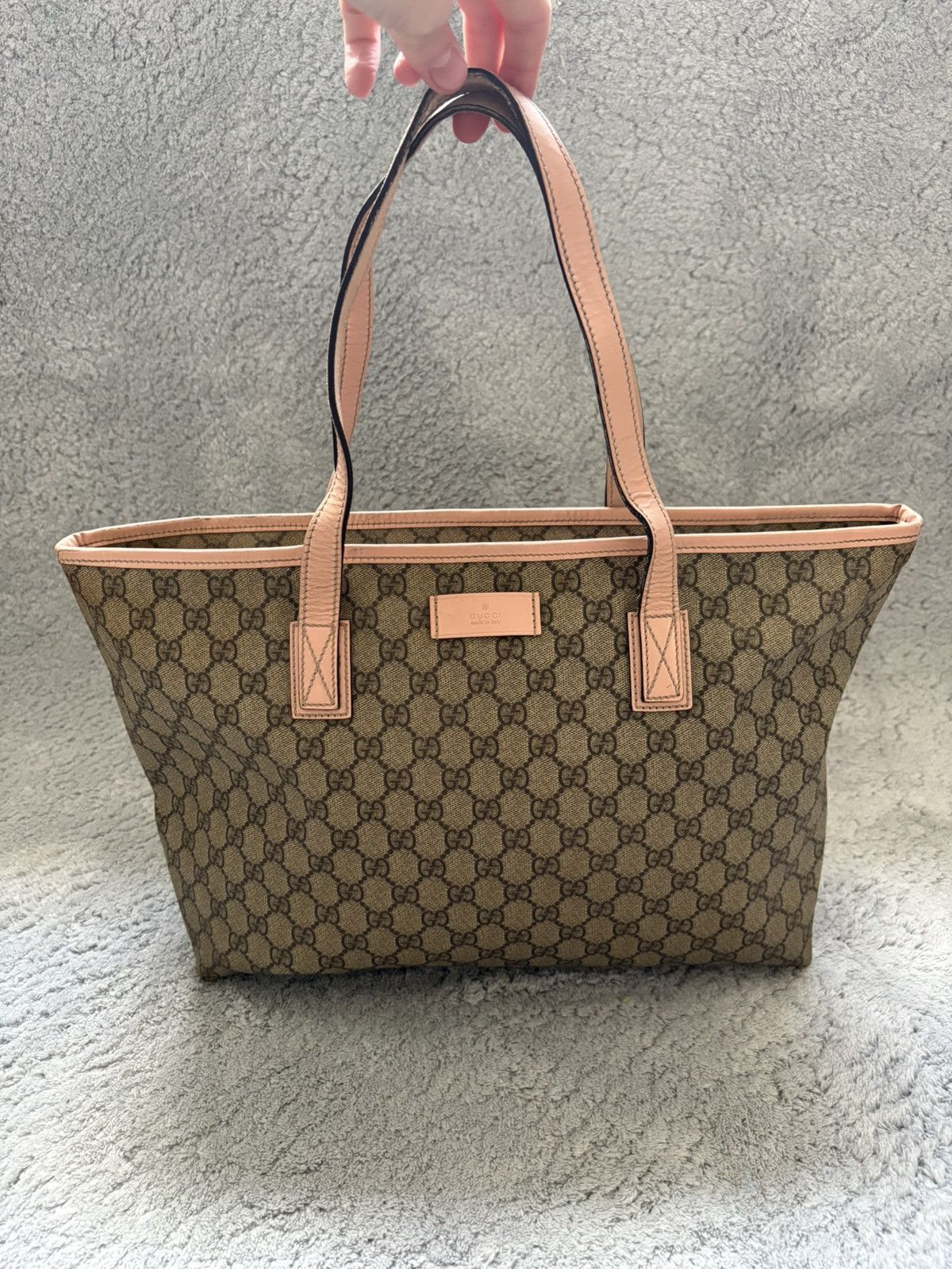 Gucci Sac a main gucci cabas en toile GG beige cuir rose Size ONE SIZE - 1 Thumbnail