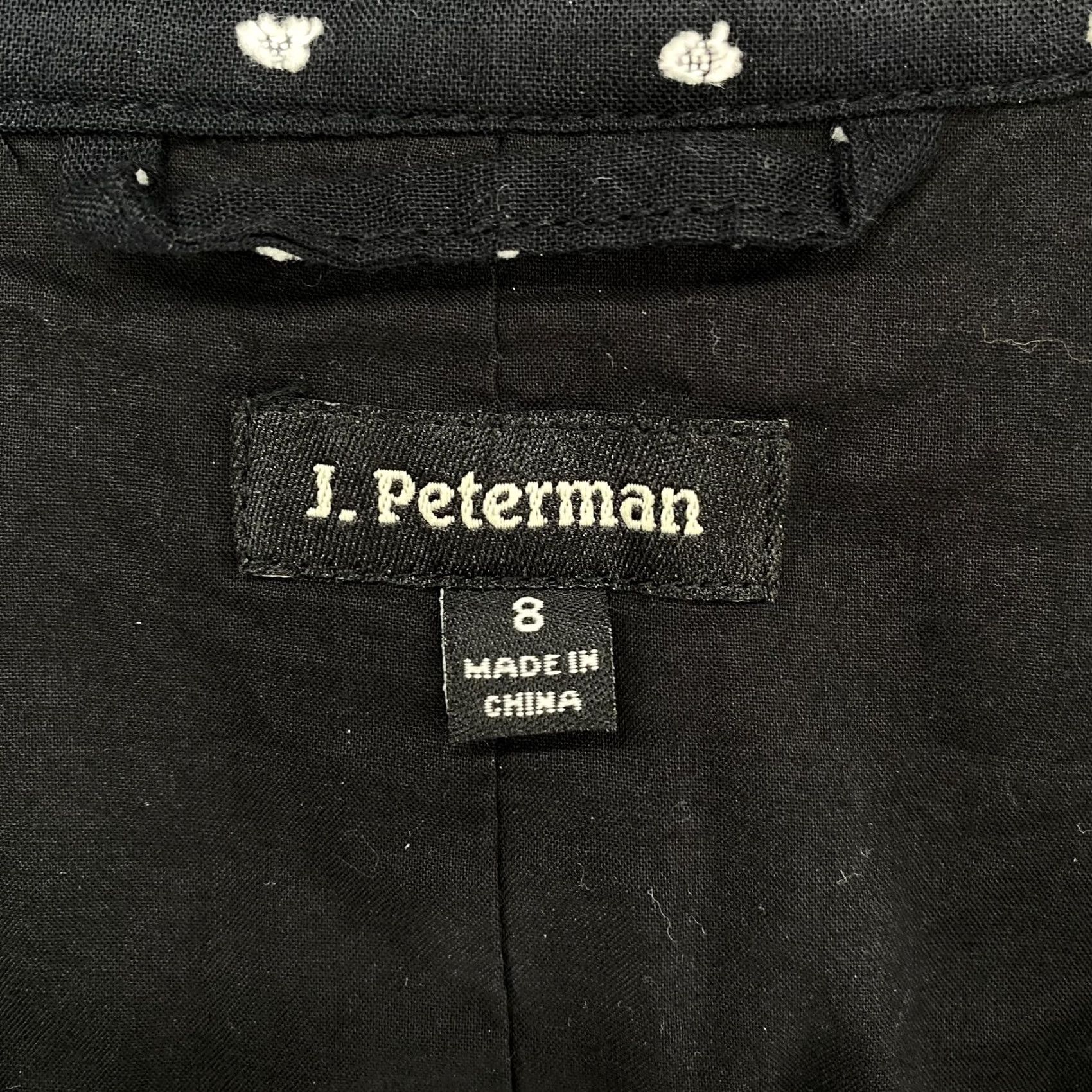 Vintage J. Peterman Dress Womens Black Midi Fit Flare High Neck Polka Dot Cotton 8 Size M / US 6-8 / IT 42-44 - 4 Thumbnail