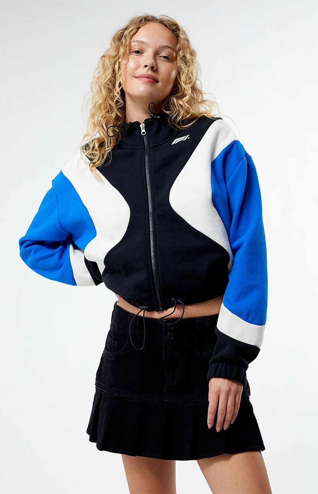 Pacsun Formula 1 x PacSun Colorblock Cropped Zip Up Sweatshirt Size M / US 6-8 / IT 42-44 - 11 Thumbnail