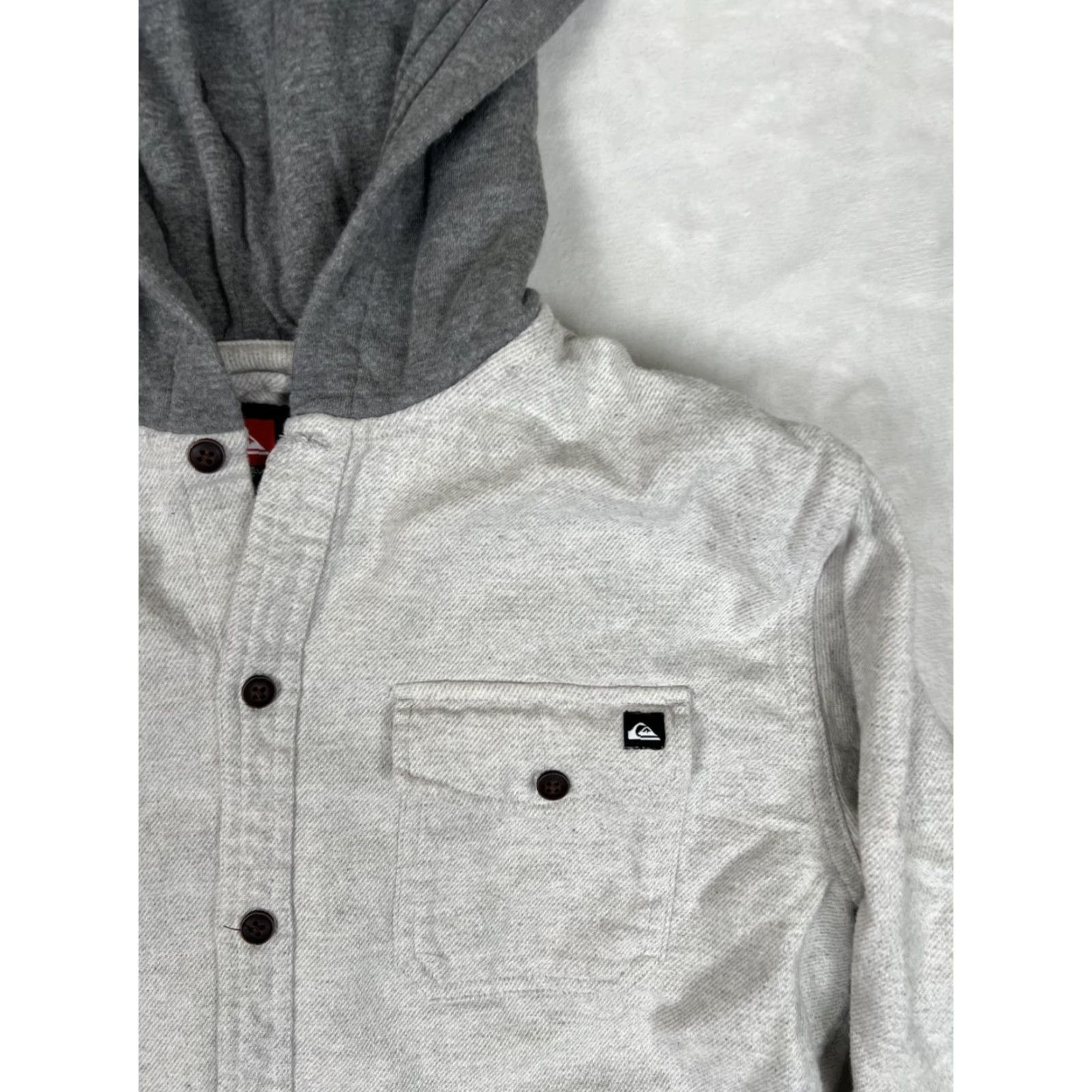 Quiksilver VINTAGE Quiksilver Hoodie Sweatshirt Size M Gray Button Crew Neck Long Sleeve Pockets Hooded Surf Skater Beach Y2K 90s Men Size US M / EU 48-50 / 2 - 2 Thumbnail