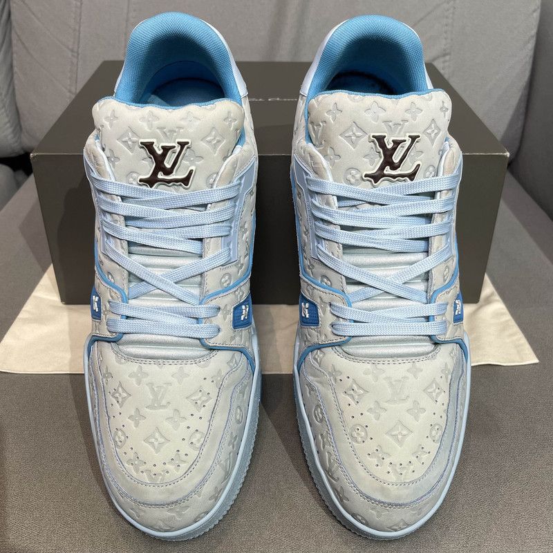 Louis Vuitton Louis Vuitton Trainer Blue Low-Top Sneakers for Men -2508 Size US 8.5 / EU 41-42 - 2 Thumbnail
