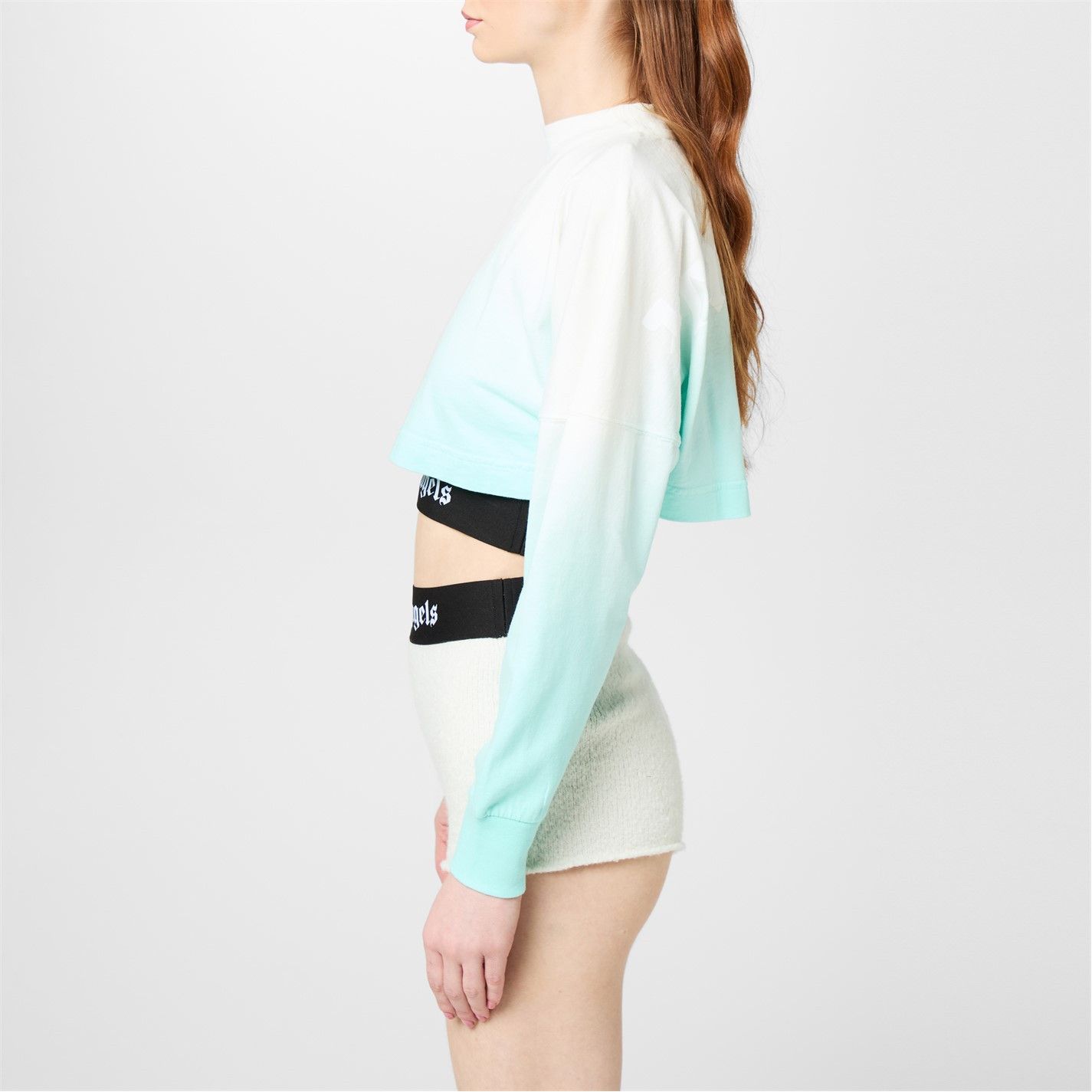 Palm Angels o1g2r1mq0325 Gradient Cropped Overlogo T-Shirt in Light Blue Size XL / US 12-14 / IT 48-50 - 4 Thumbnail