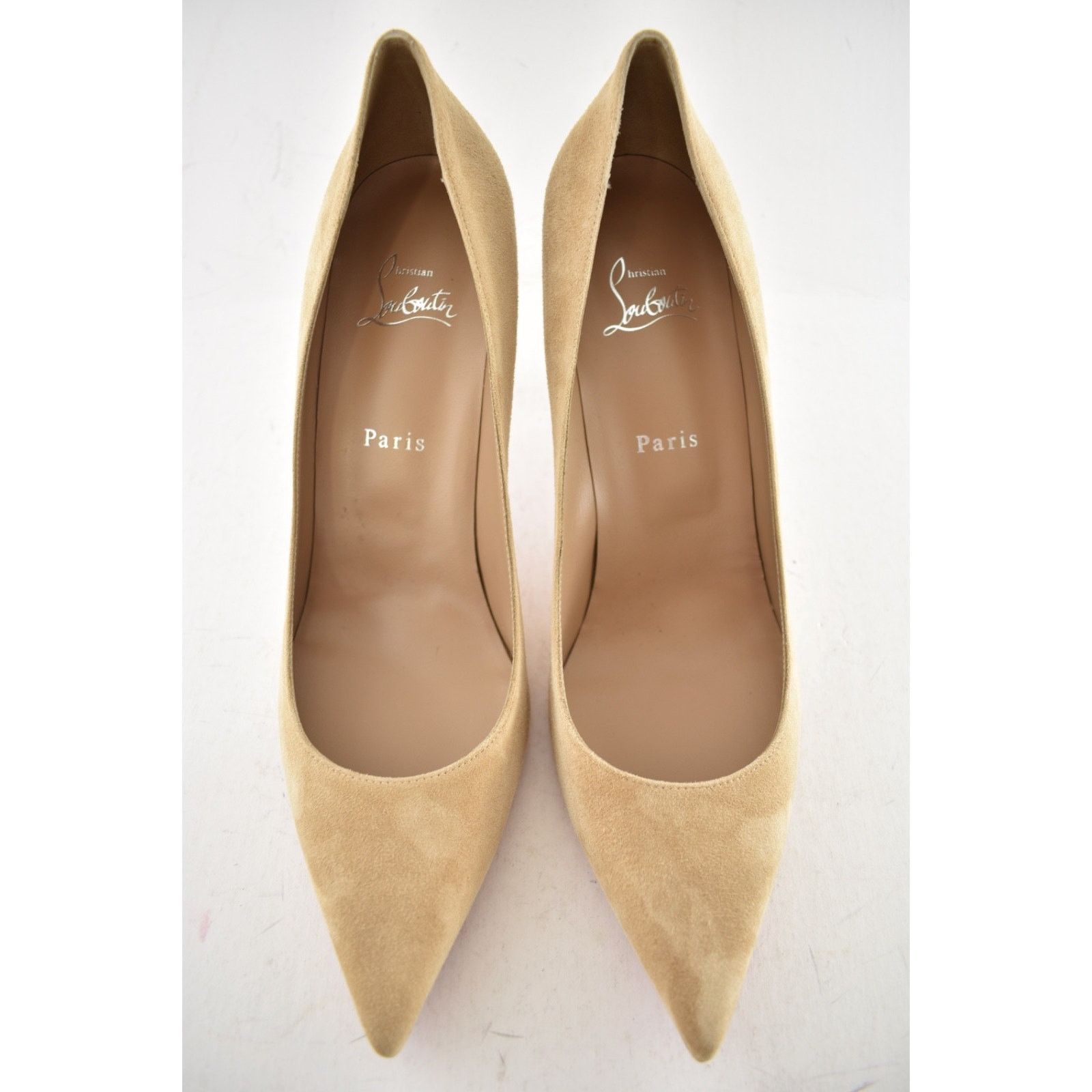 Christian Louboutin C. Louboutin Kate 85 Lionne Beige Suede Pointed Toe Pump 42 Size US 12 / IT 42 - 6 Thumbnail