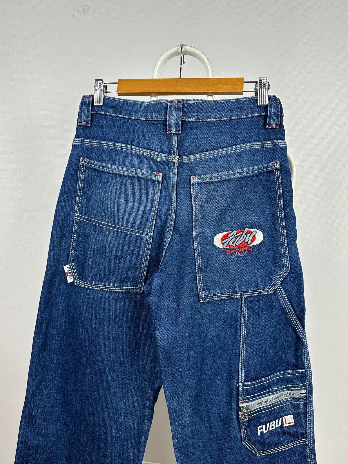 Fubu Vintage Fubu Sports Cargo Baggy Denim Pants Rap Style Size US 28 / EU 44 - 5 Thumbnail