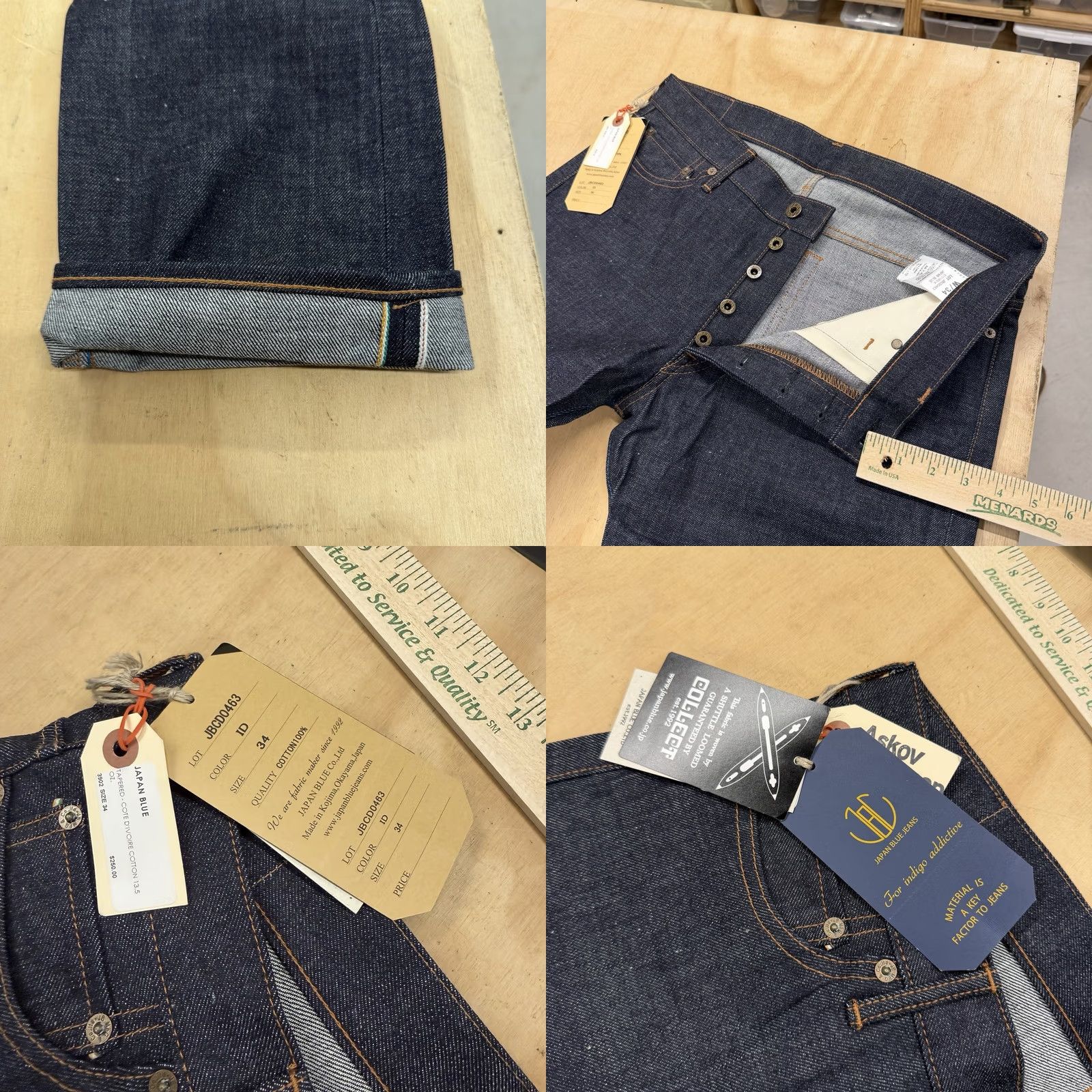 Japan Blue Japan Blue Jeans Mens Slim Tapered Jeans 34x35 Raw Selvedge Cote D’lvoire Cotton Dark Blue Denim Size US 34 / EU 50 - 8 Thumbnail