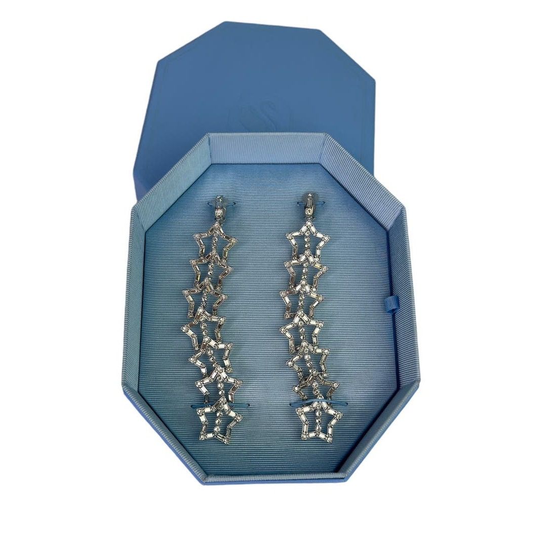 Swarovski Swarovski Stella clip earrings Star, Long, White, Rhodium Size ONE SIZE - 1 Thumbnail