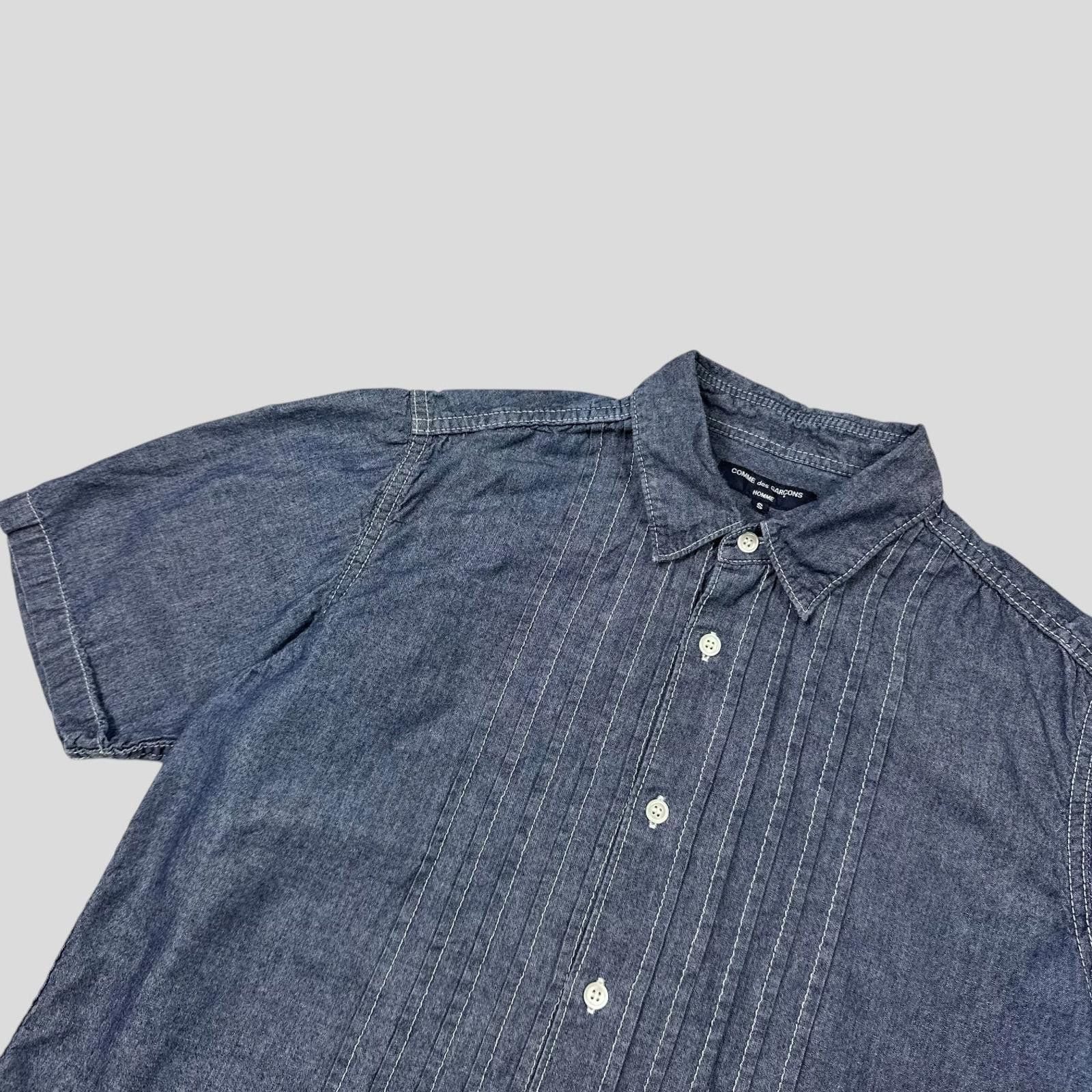 Comme des Garcons Comme Des Garçons Homme 2008 Pleated Indigo Cotton Shirt - S Size US S / EU 44-46 / 1 - 3 Thumbnail