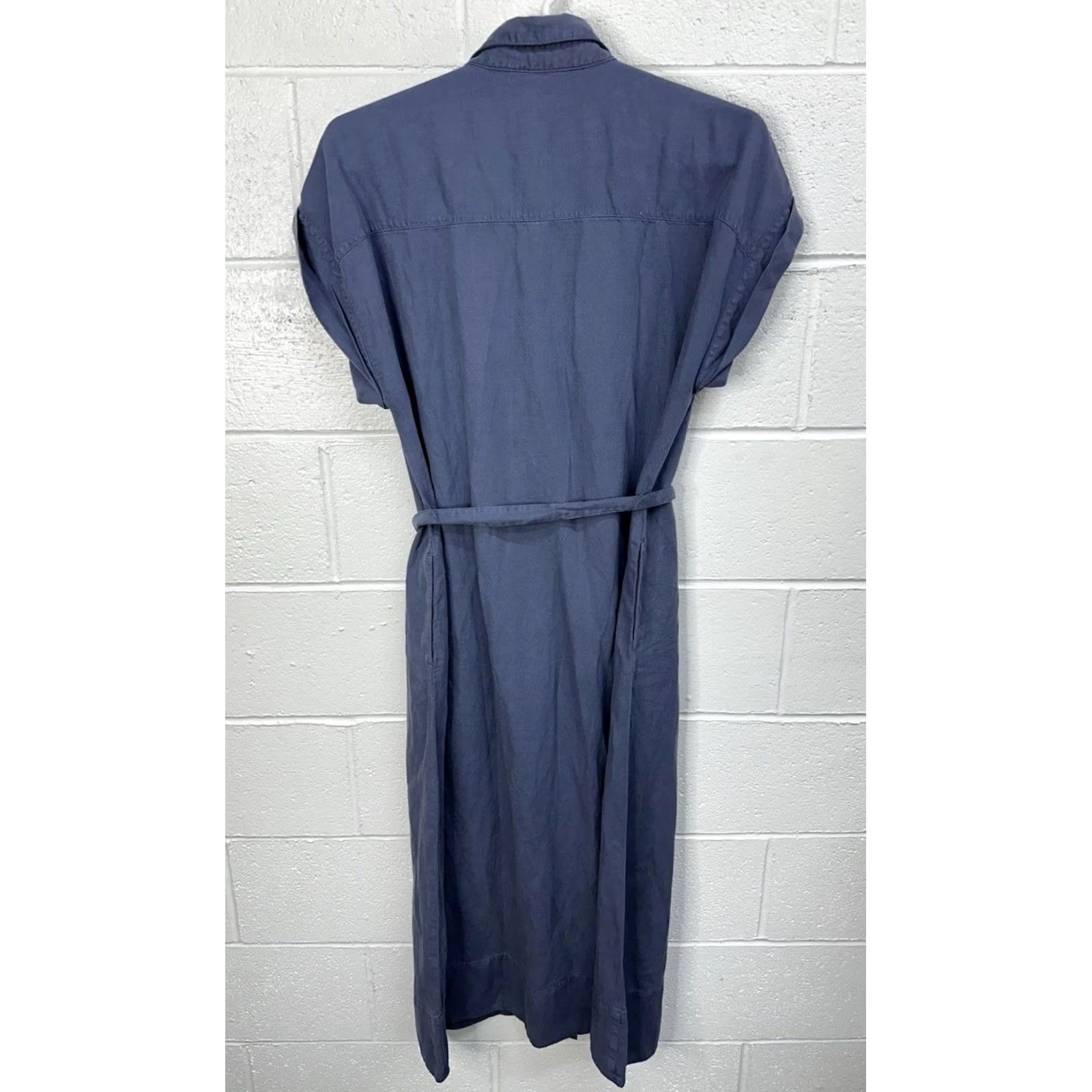 Faherty VINTAGE Faherty Arlie Shirtdress Navy Blazer Linen Tencel Belted Pockets XL Blue Womens Shirt Dress Linen Belted 80s/90s? Size XL / US 12-14 / IT 48-50 - 6 Thumbnail