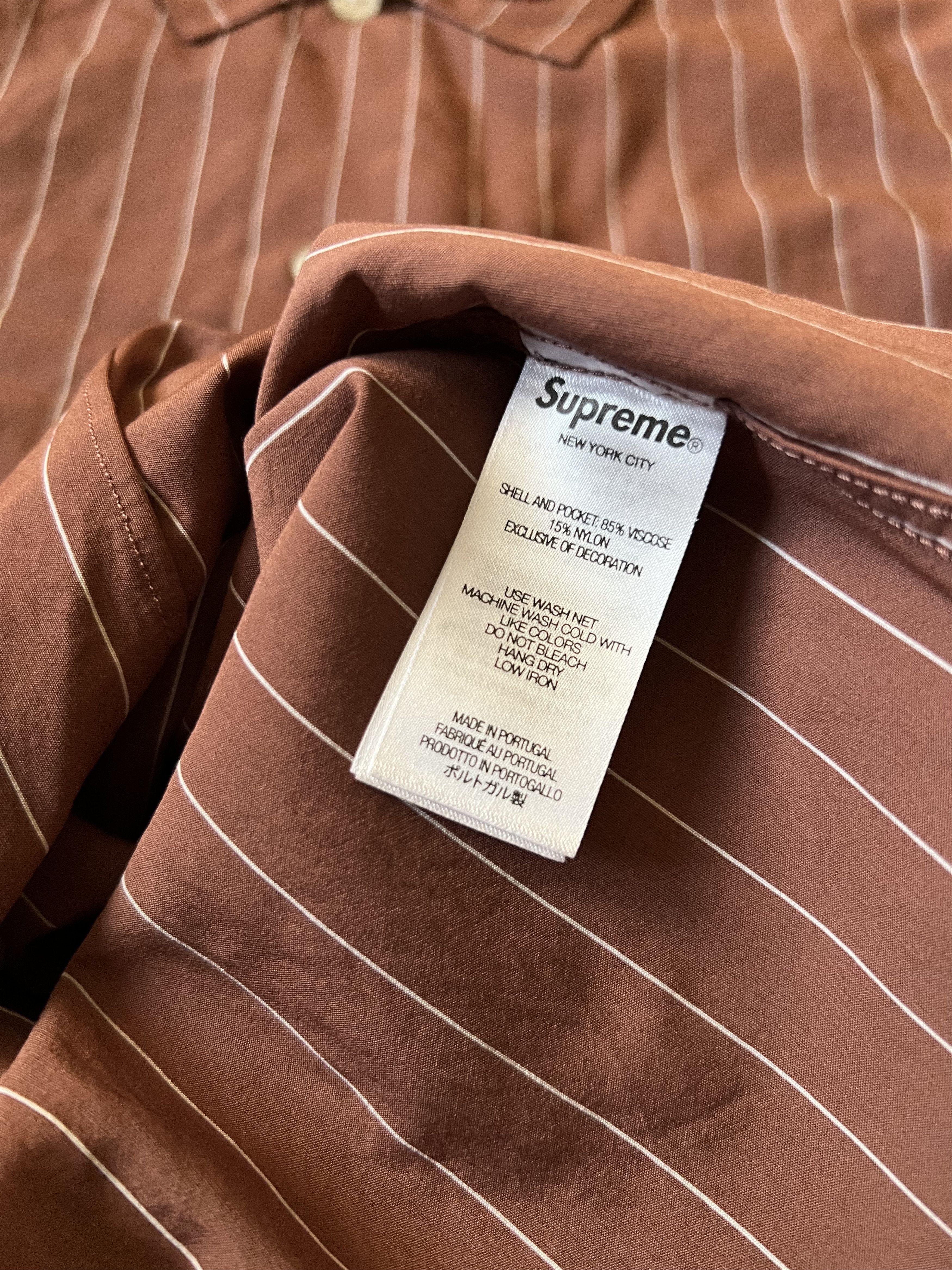 Supreme SUPREME STRIPE S/S PAJAMA SHIRT BROWN L SS25 Size US L / EU 52-54 / 3 - 4 Thumbnail