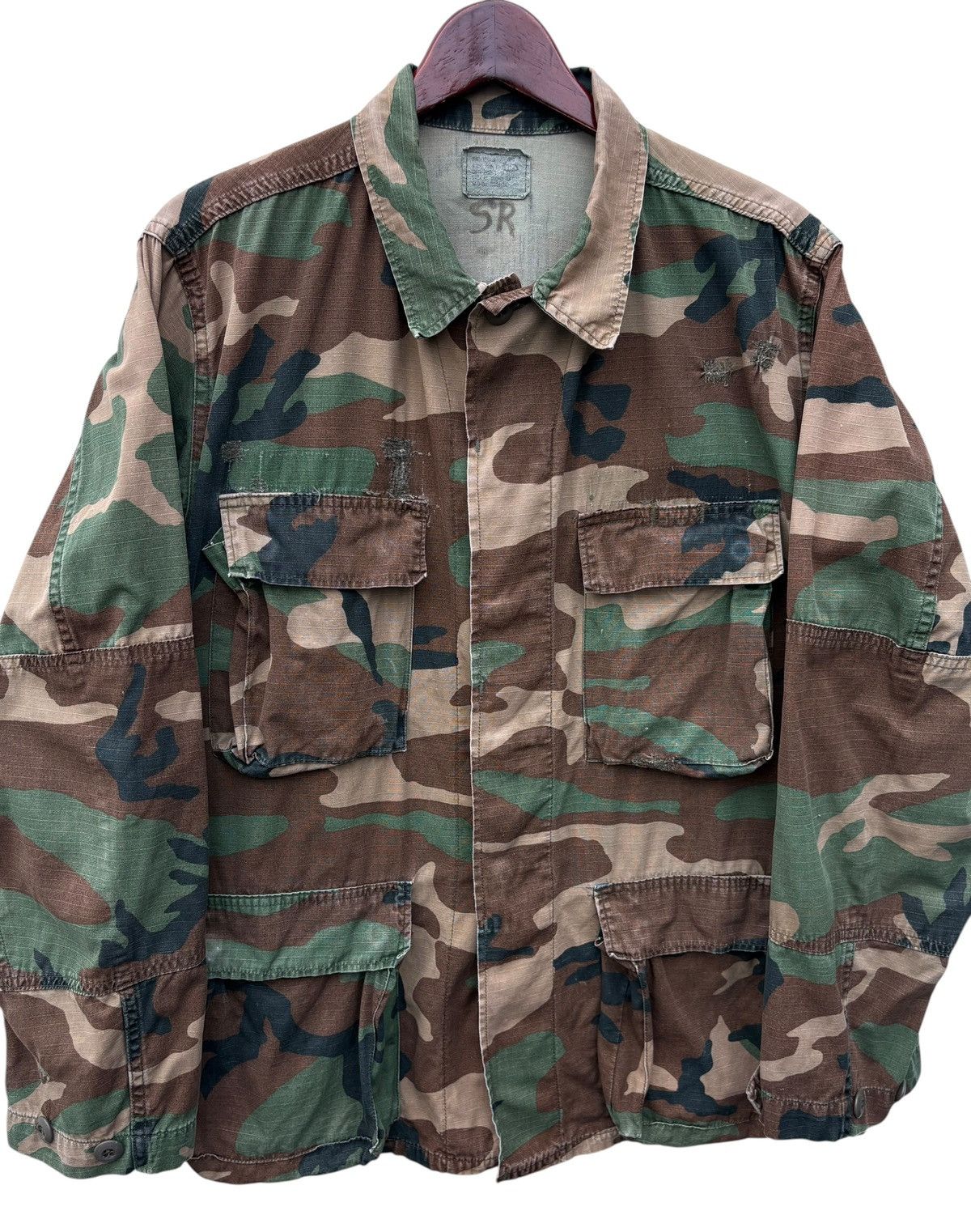 Vintage Vintage 80s US Military Camo Jacket Woodland Cotton Coat Size US S / EU 44-46 / 1 - 2 Thumbnail