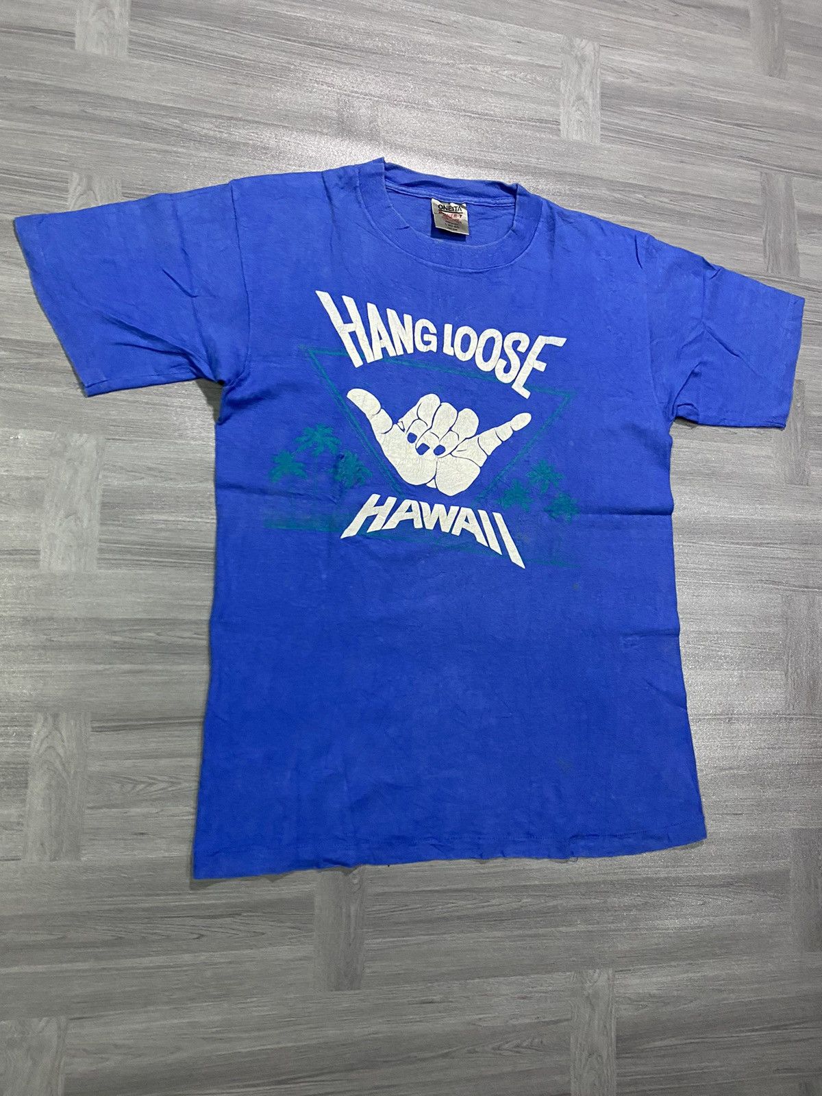 Hanes Vintage 90s Hang Loose Hawaii Shaka Souvenir Size US L / EU 52-54 / 3 - 3 Thumbnail