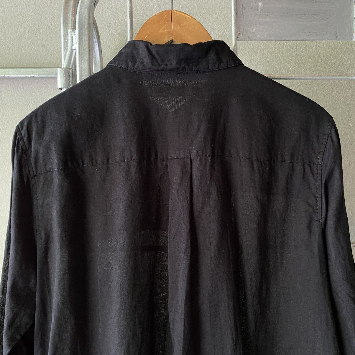 Issey Miyake × Japanese Brand Sunao kuwahara Sheer Black Long Sleeve Shirt Size M / US 6-8 / IT 42-44 - 14 Thumbnail