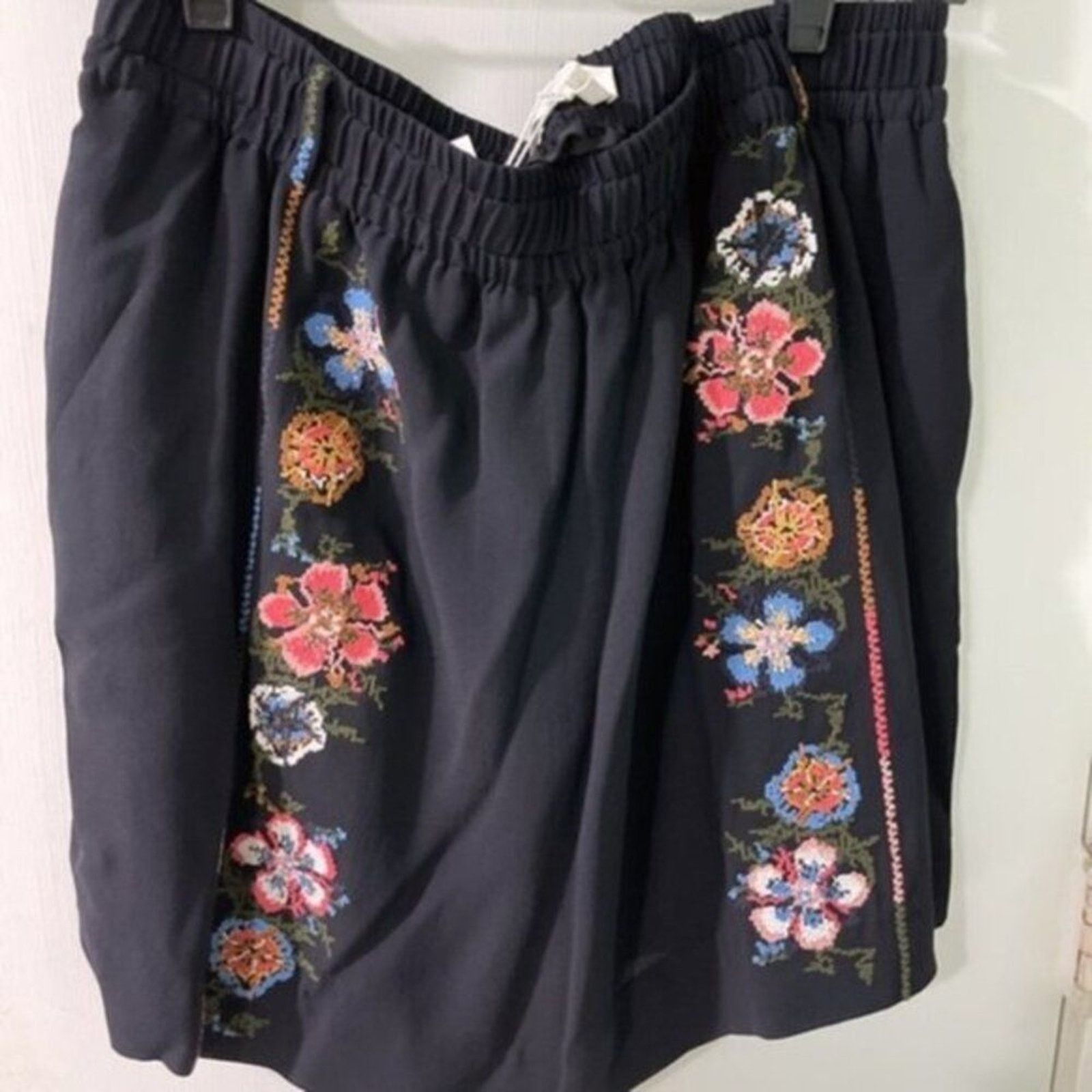 Chloe Chloe Embroidered crepe mini skirt navy size 8 Size 28" / US 6 / IT 42 - 3 Thumbnail
