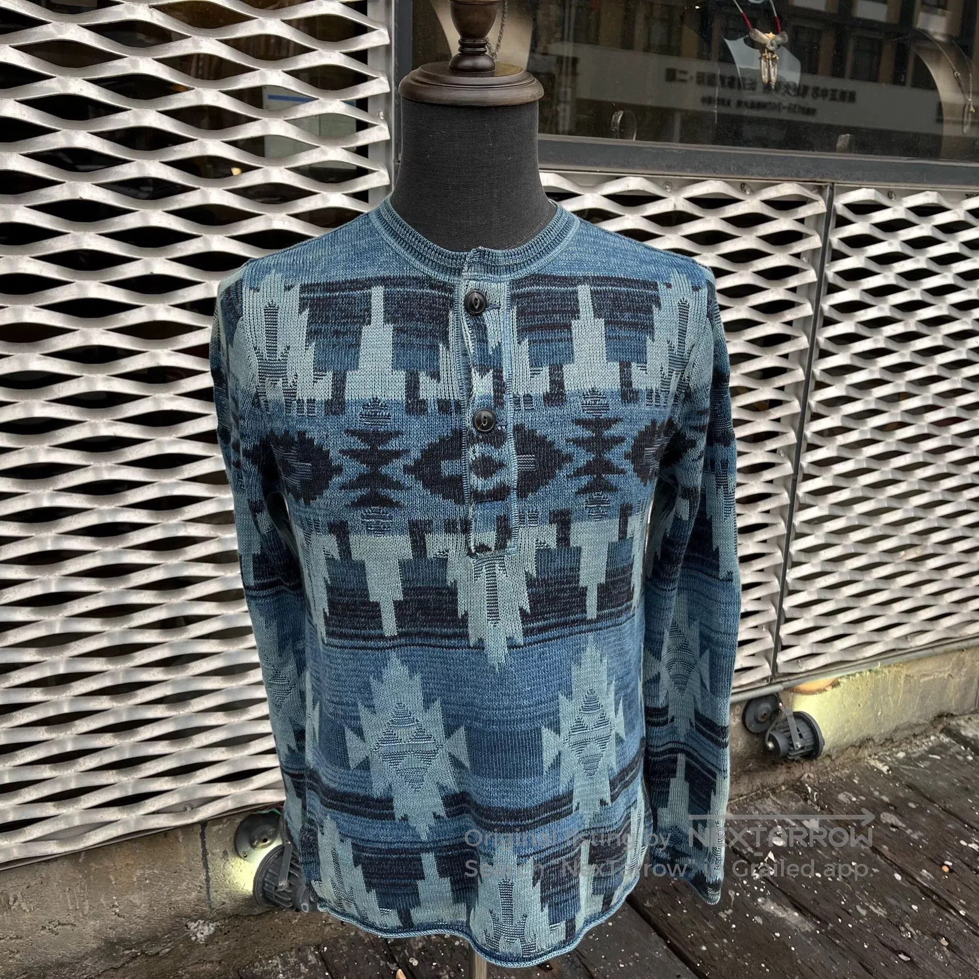 RRL Ralph Lauren blue patterned long sleeve shirt. Size US M / EU 48-50 / 2 - 1 Thumbnail