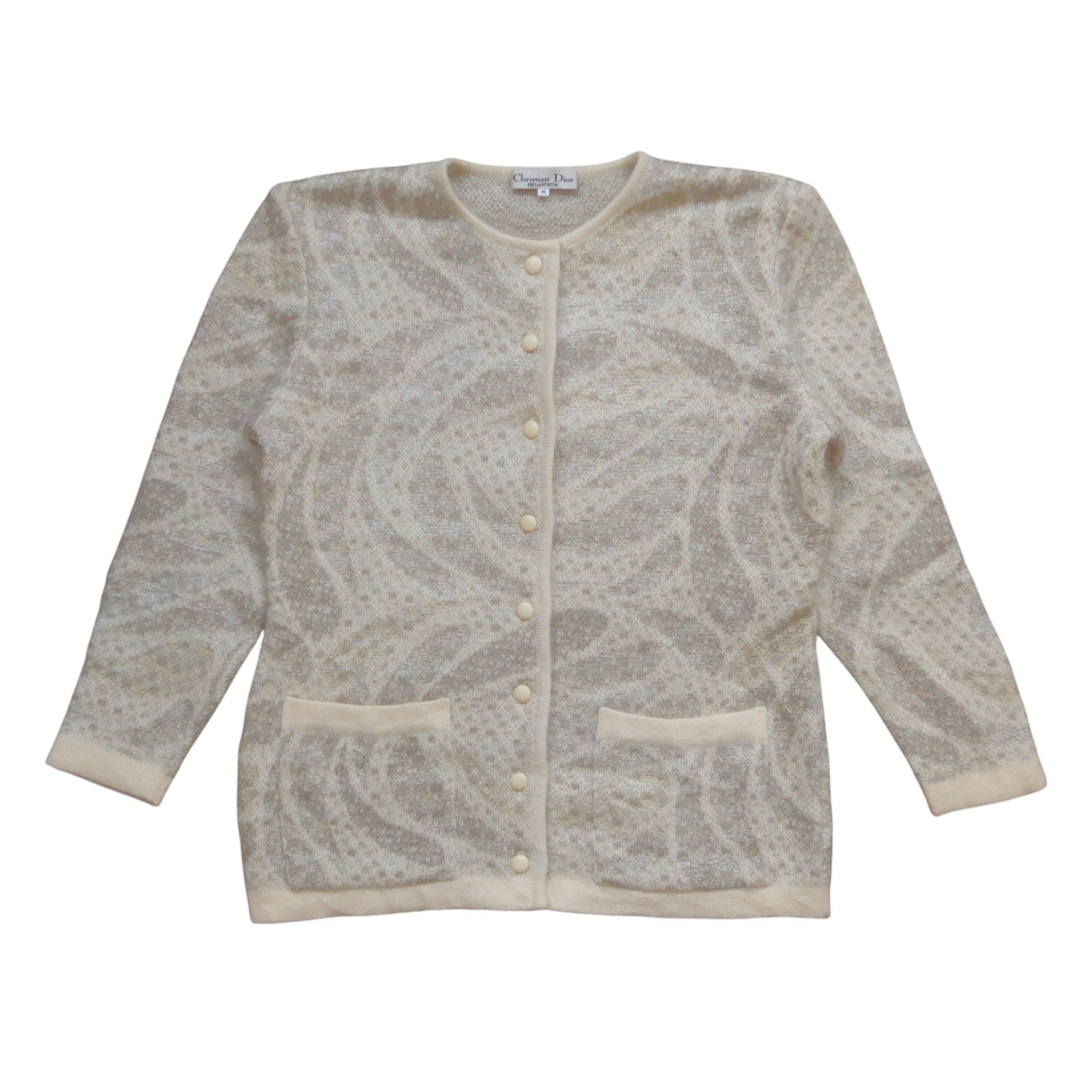 Christian Dior Monsieur Christian Dior Pret a Porter Fuzzy Cardigan Floral Monogram Size US M / EU 48-50 / 2 - 1 Thumbnail