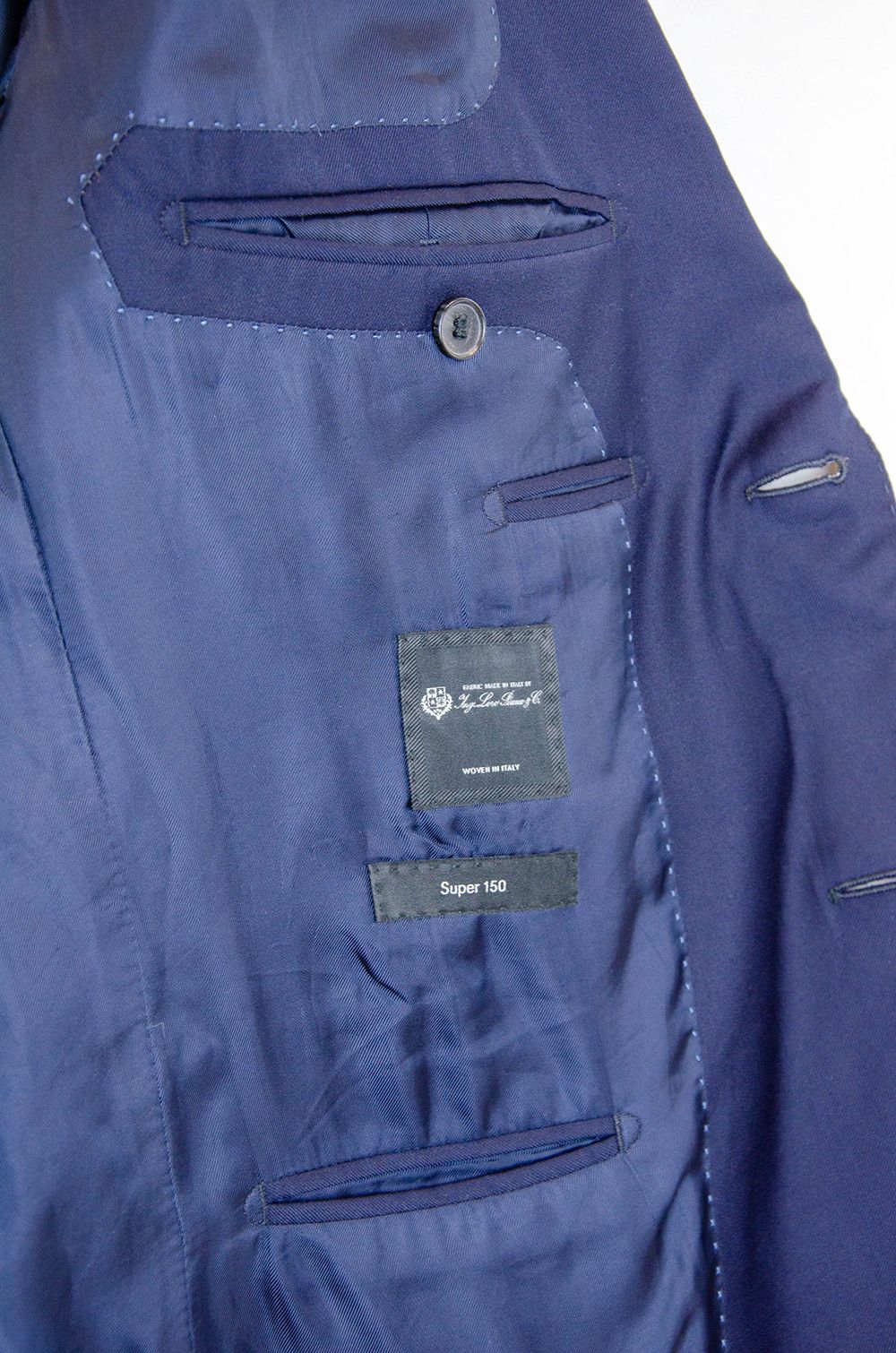 Hugo Boss Hugo Boss Tailored Super 150 Wool Navy Blazer Loro Piana 48 Size 38R - 10 Thumbnail