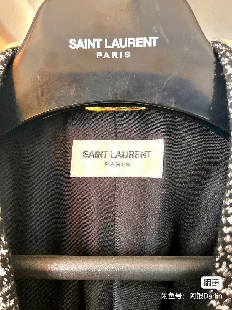 Saint Laurent Paris saint laurent black silver blazer-2507 Size US S / EU 44-46 / 1 - 3 Thumbnail