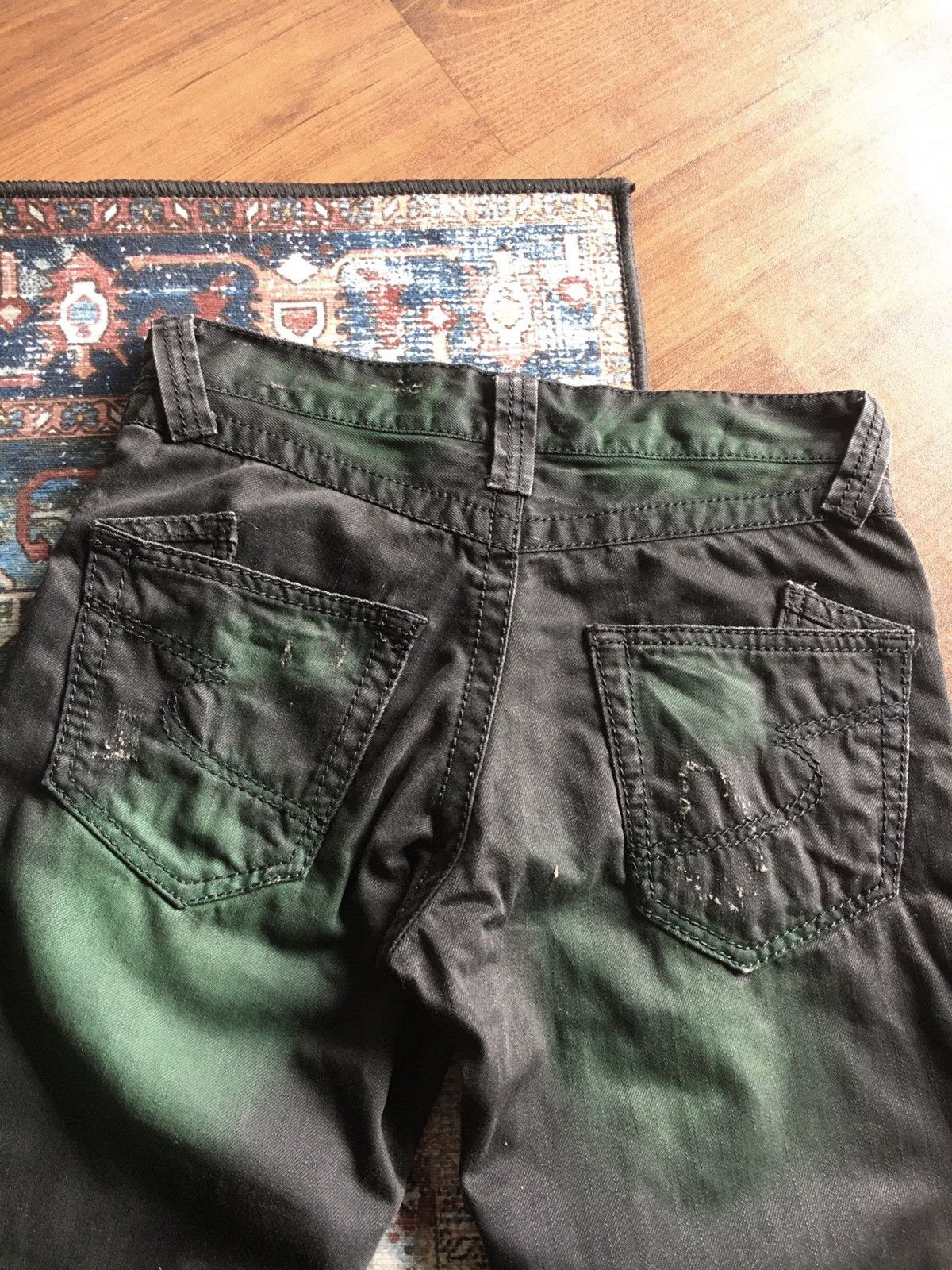 If Six Was Nine × Tornado Mart × semanticdesign Semantic Design Spiral Cut Denim Jeans Green Washed Size US 30 / EU 46 - 4 Thumbnail
